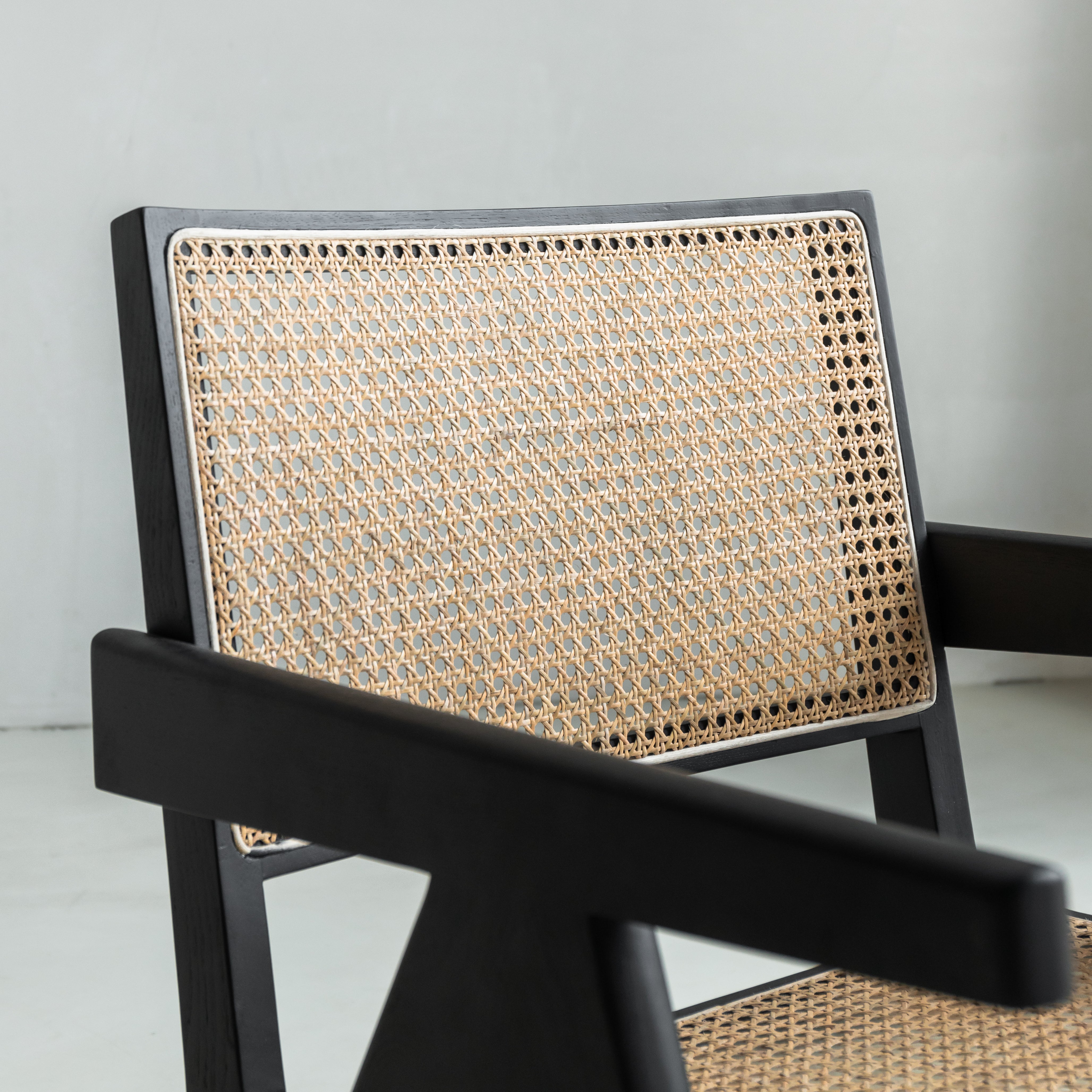 Rotan loungestoel Pierre - Zwart eiken