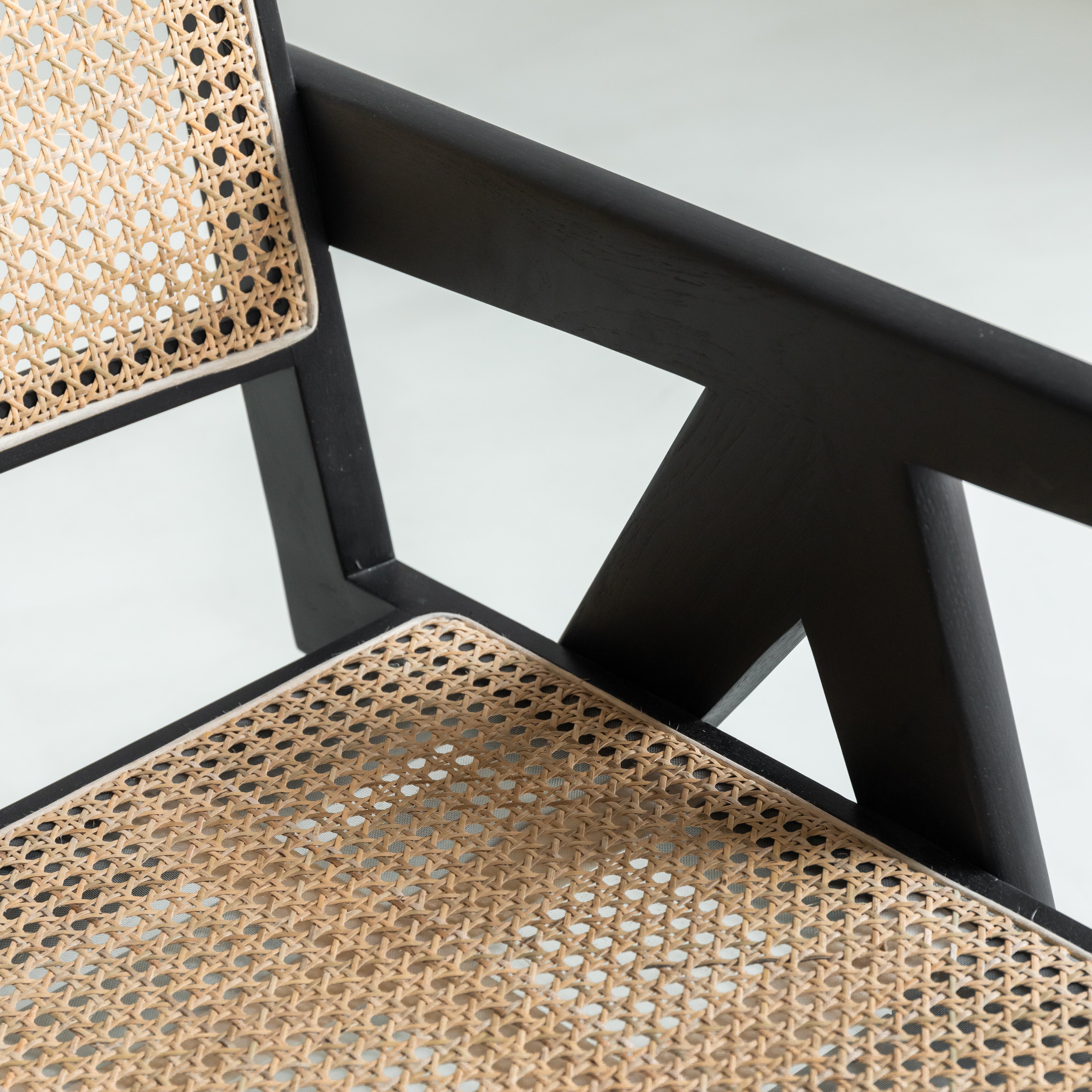 Rotan loungestoel Pierre - Zwart eiken