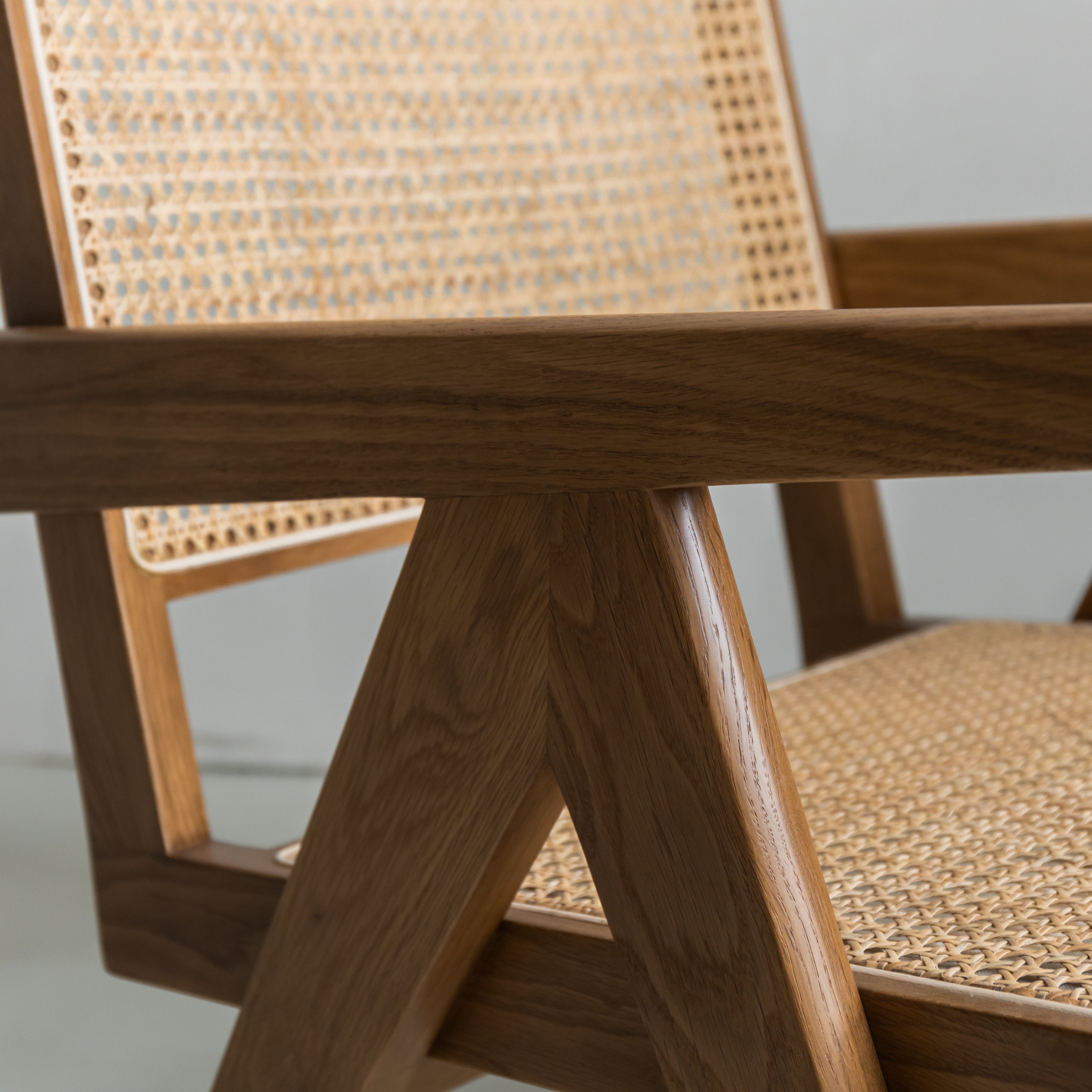 Rotan loungestoel Pierre - Bruin eiken