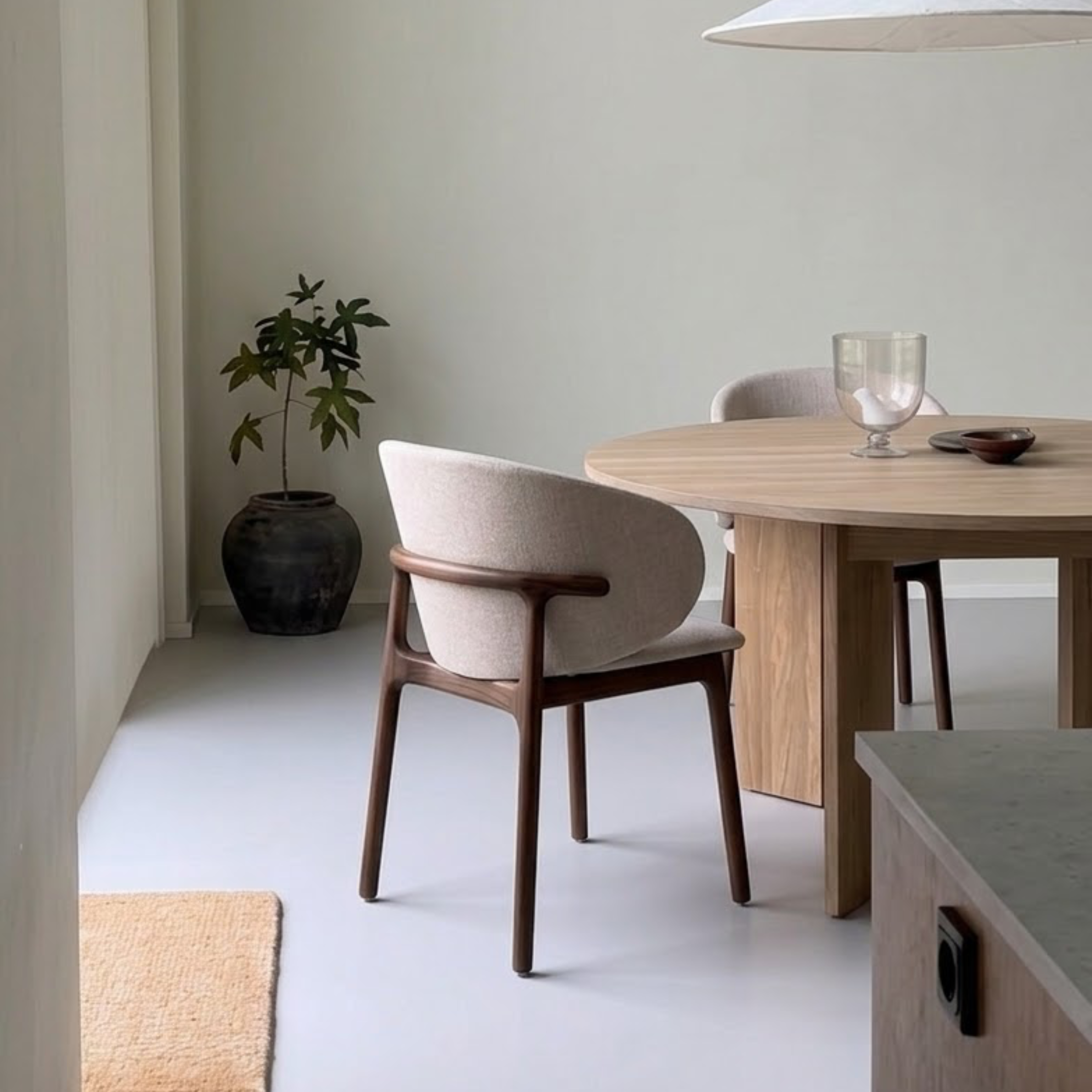 Ella Upholstered Dining Chair - Walnut