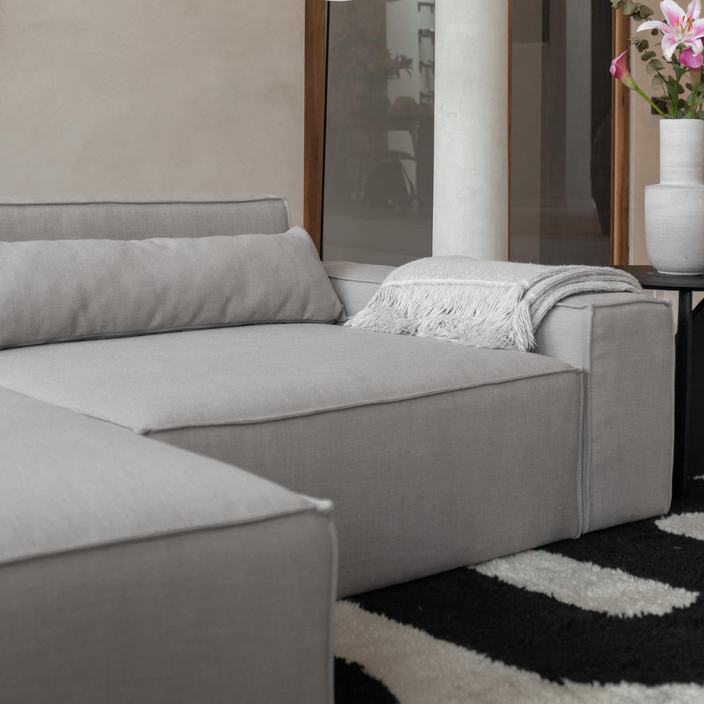 Modulaire Loungebank Malin - 3 zits met chaisse longue links