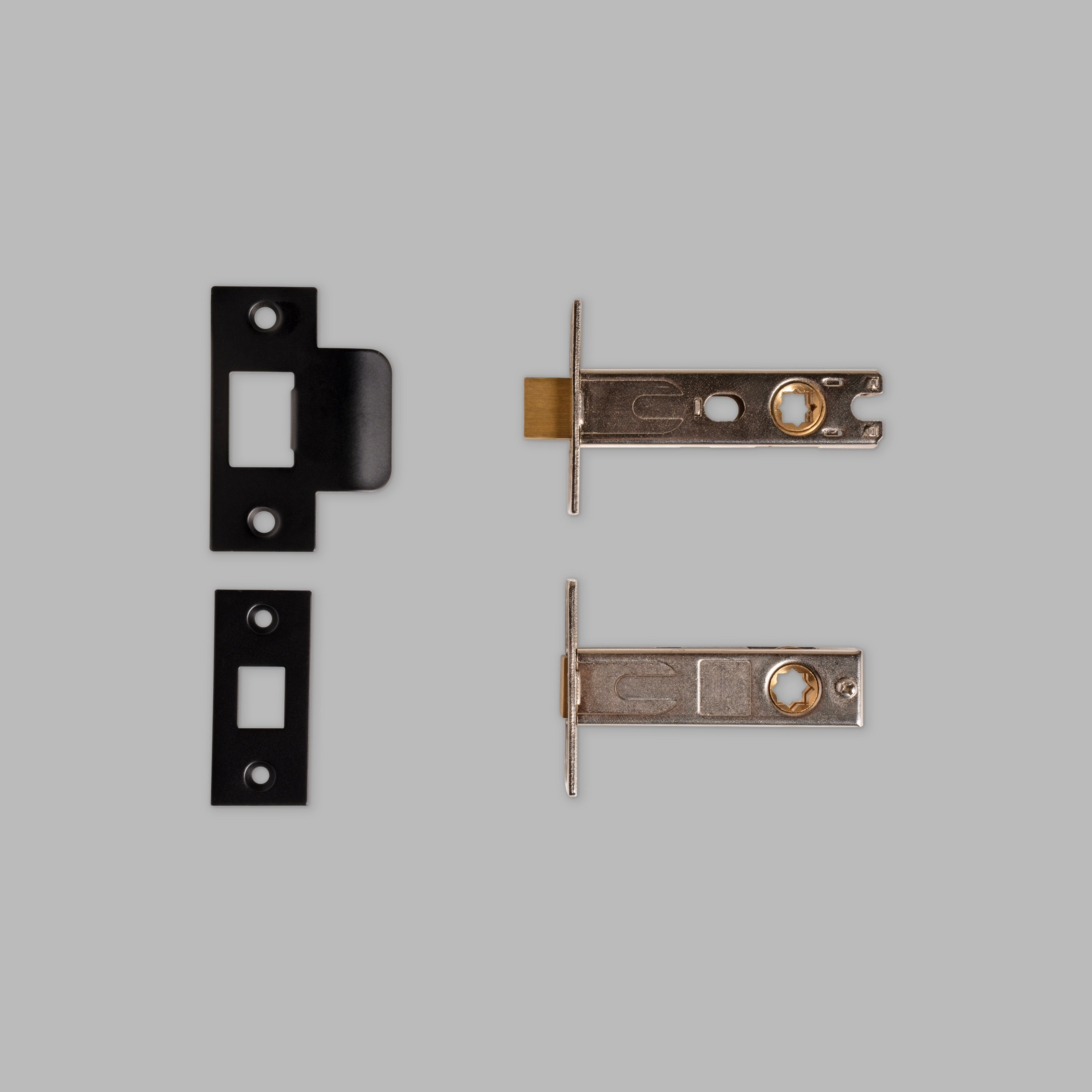 Black Brass door handle set with lock
