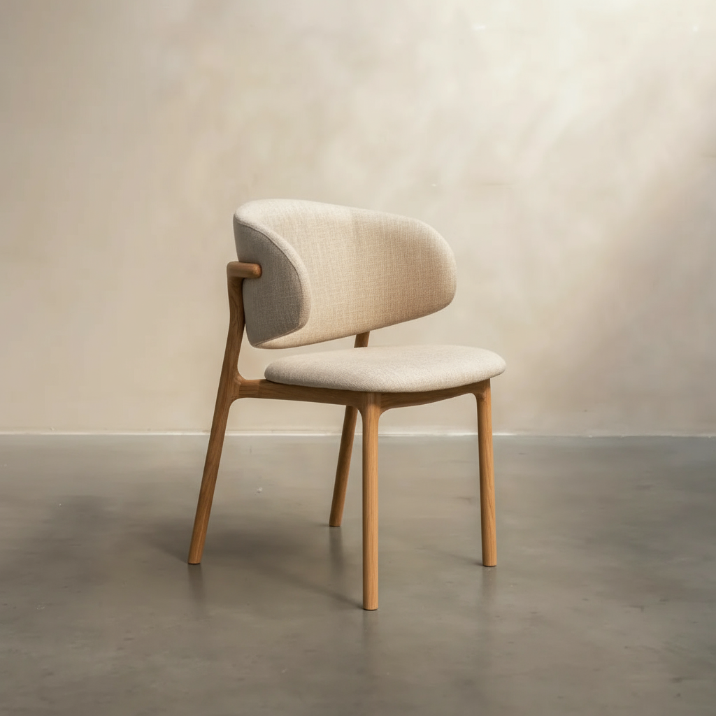 Ella eetkamerstoel gestoffeerd - Licht eiken