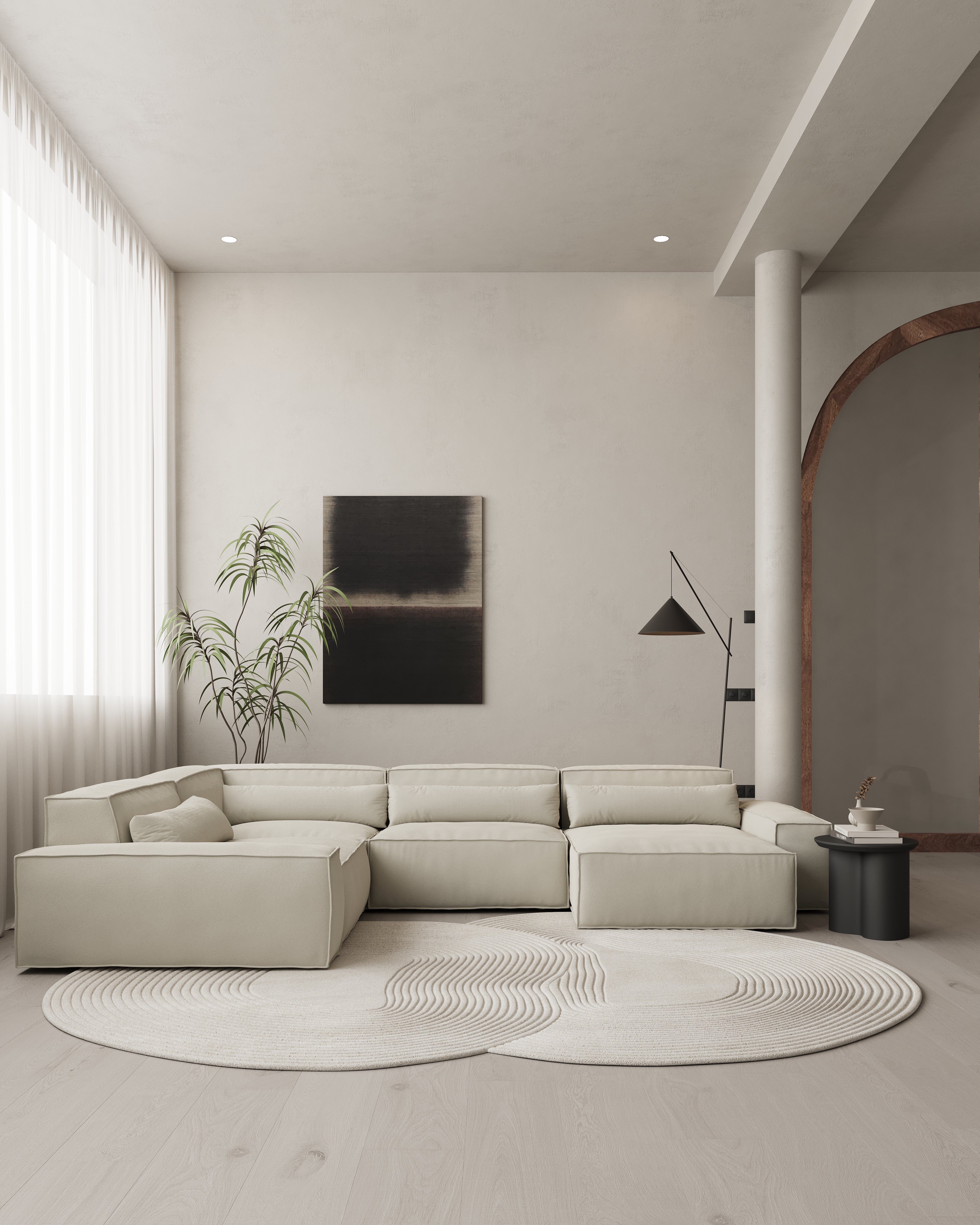 Modulaire Loungebank Malin - 4 zits met L-hoekstuk links