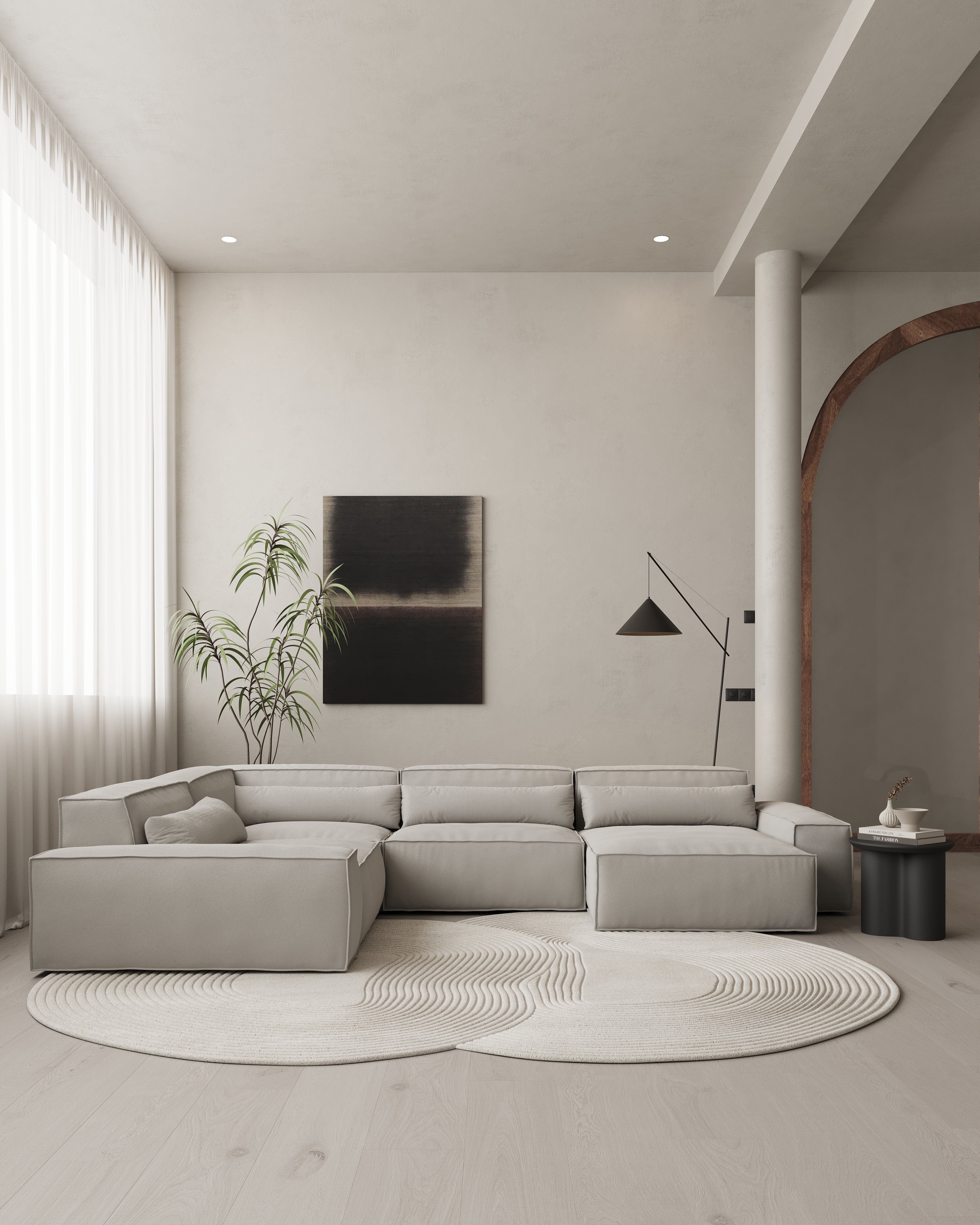 Modulaire Loungebank Malin - 4 zits met L-hoekstuk links