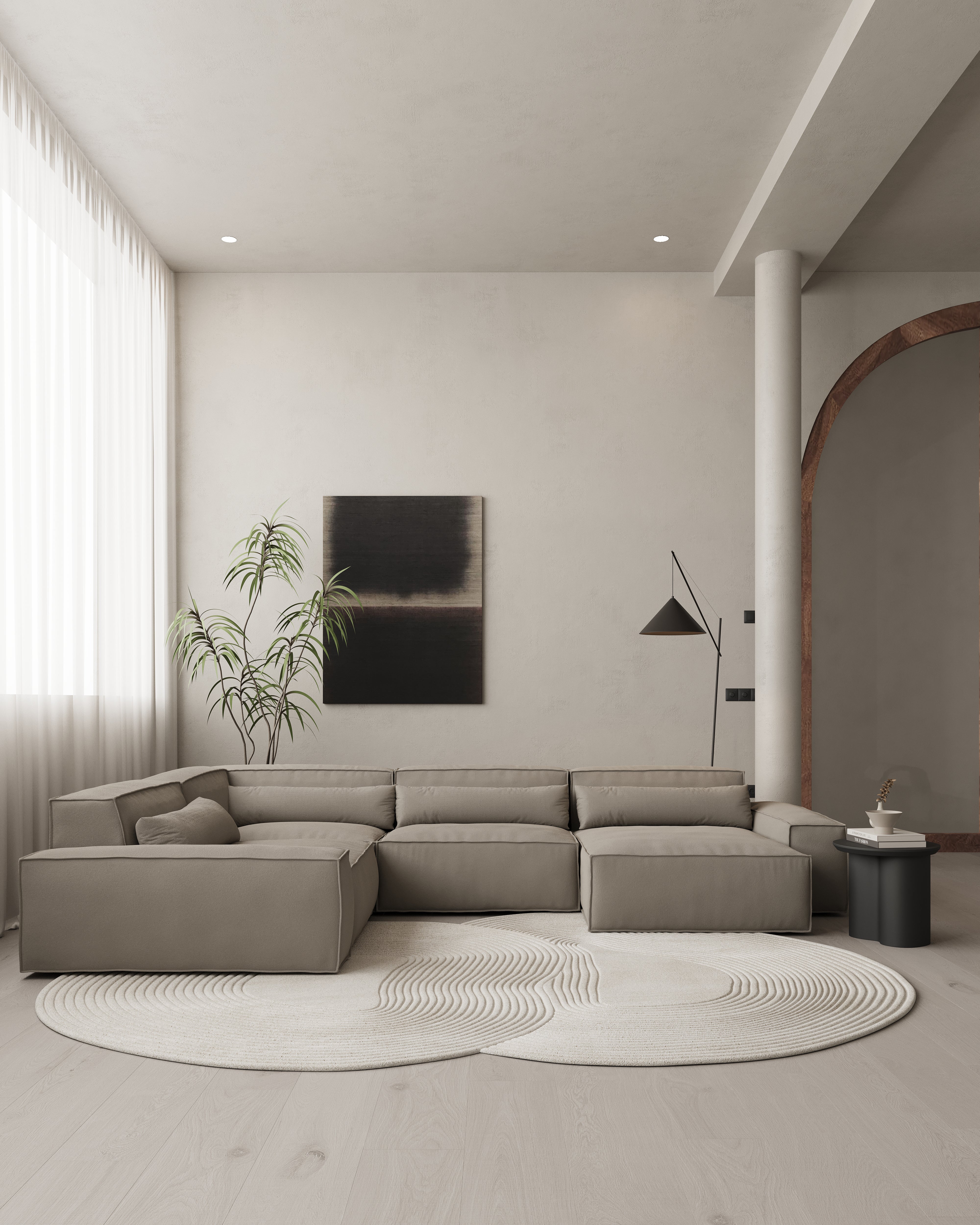 Modulaire Loungebank Malin - 4 zits met L-hoekstuk links