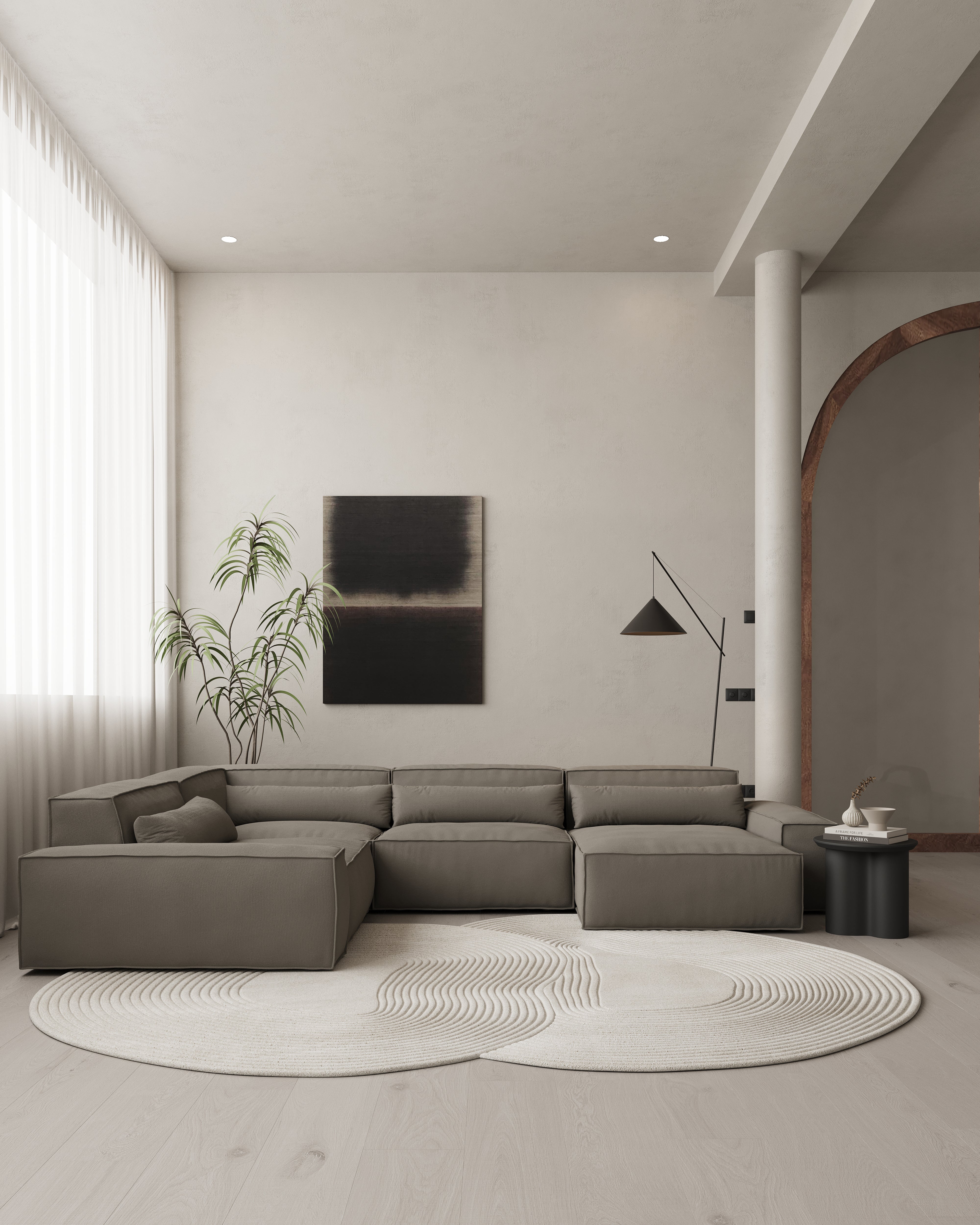 Modulaire Loungebank Malin - 4 zits met L-hoekstuk links