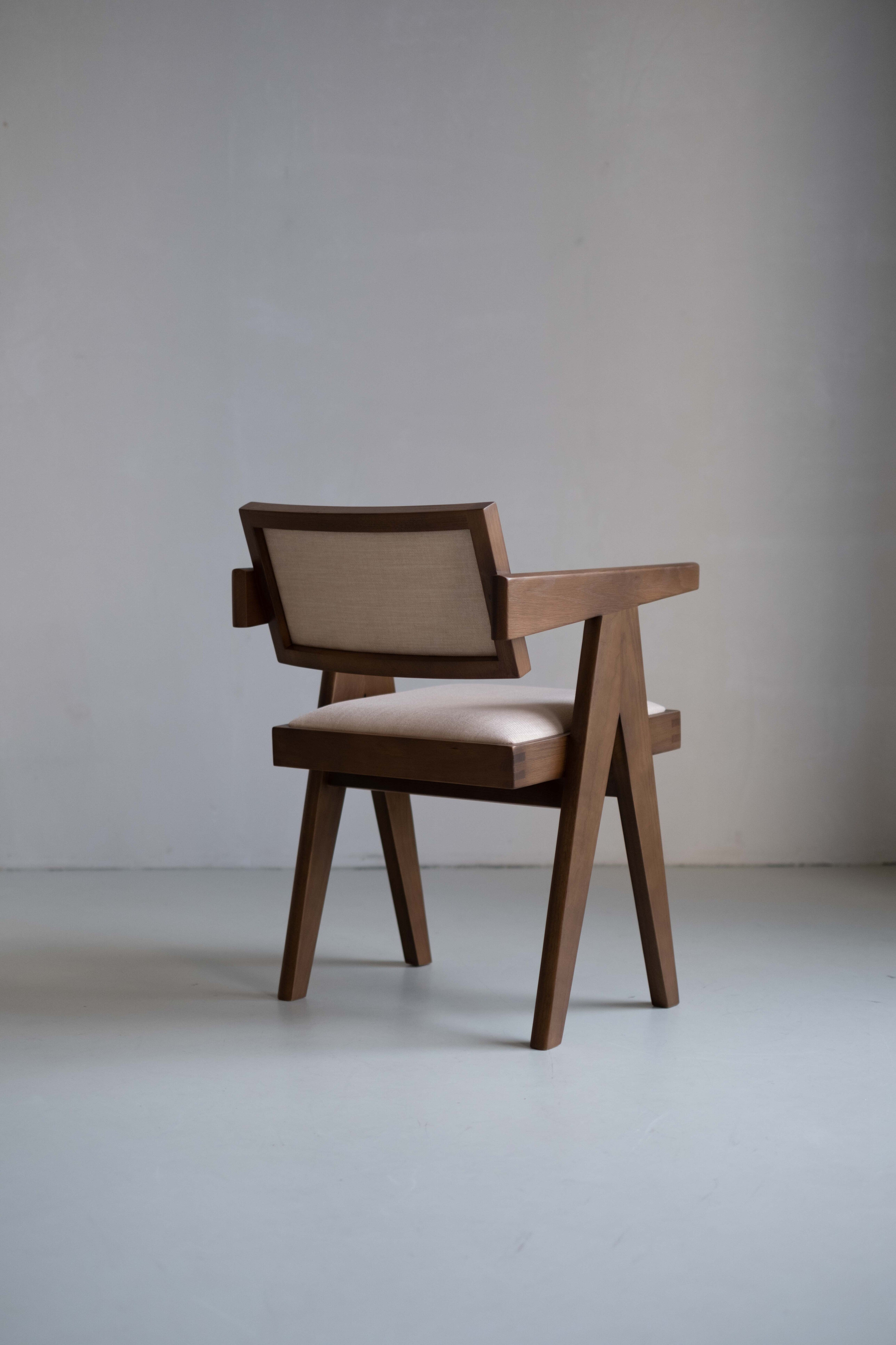 Rotan eetkamerstoel Pierre gestoffeerd - Bruin eiken