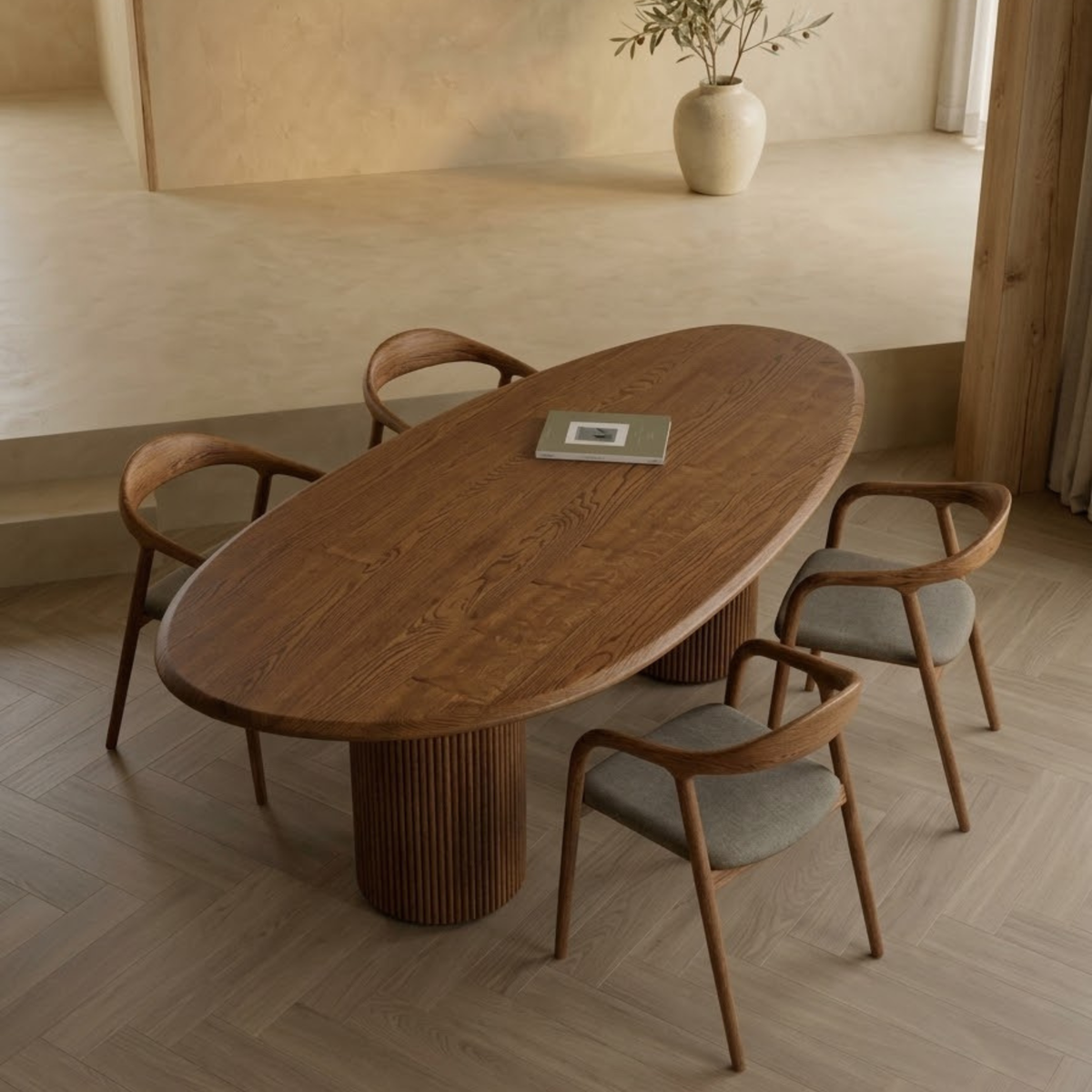 Houten organische eettafel - Kaza