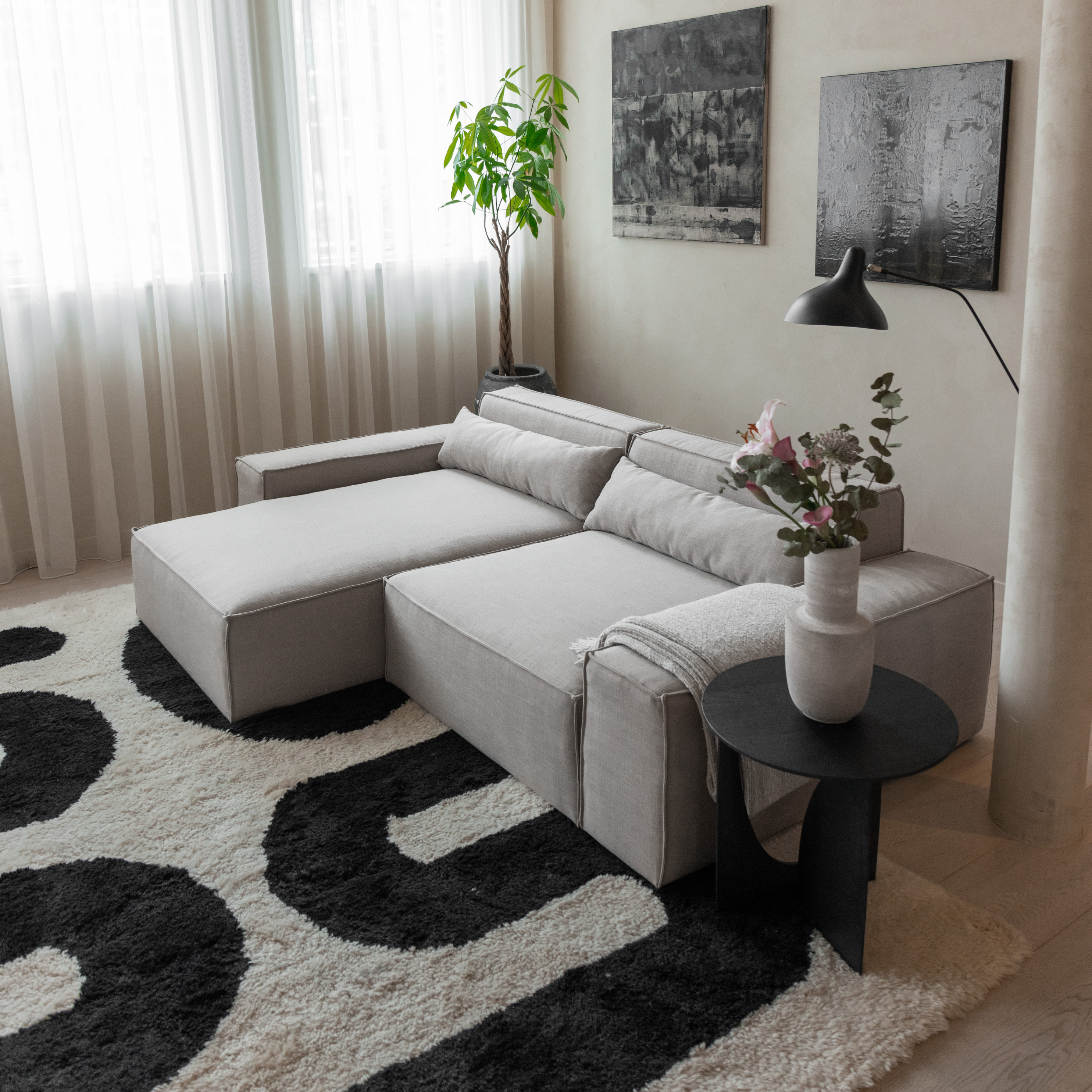 Modulaire Loungebank Malin - 2 zits met chaisse longue