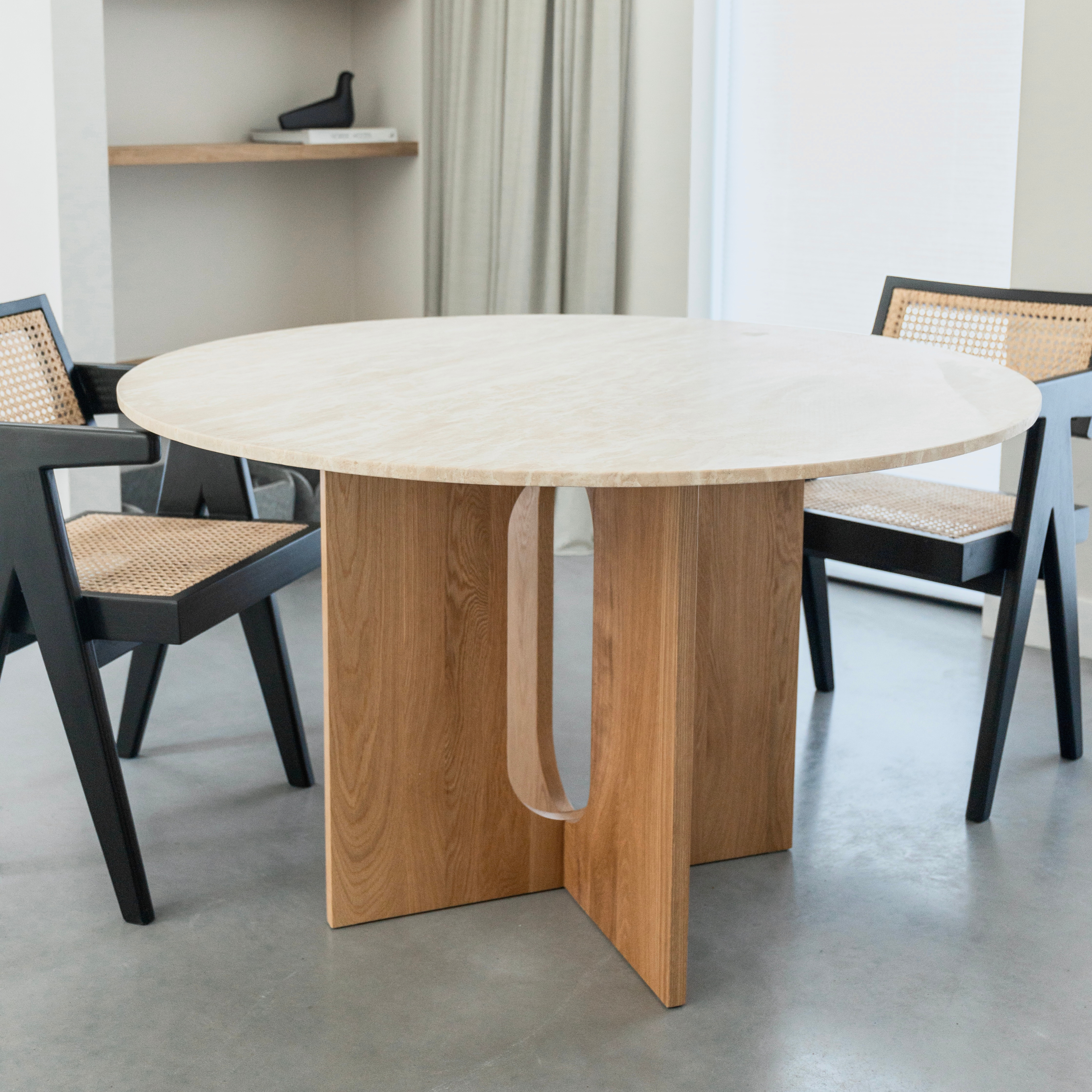 Ronde eettafel Maru - Marmer & licht eiken