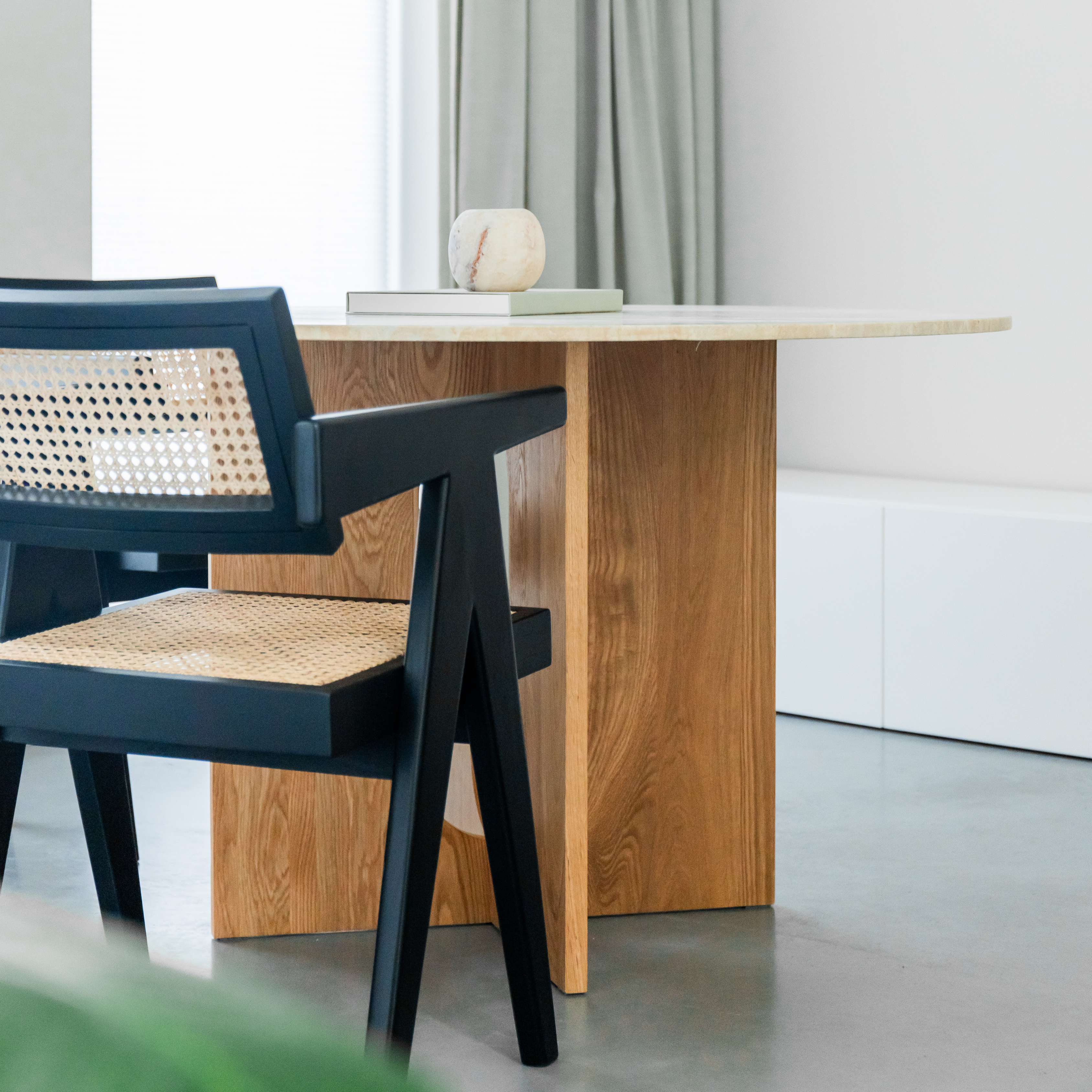 Ronde eettafel Maru - Marmer & licht eiken