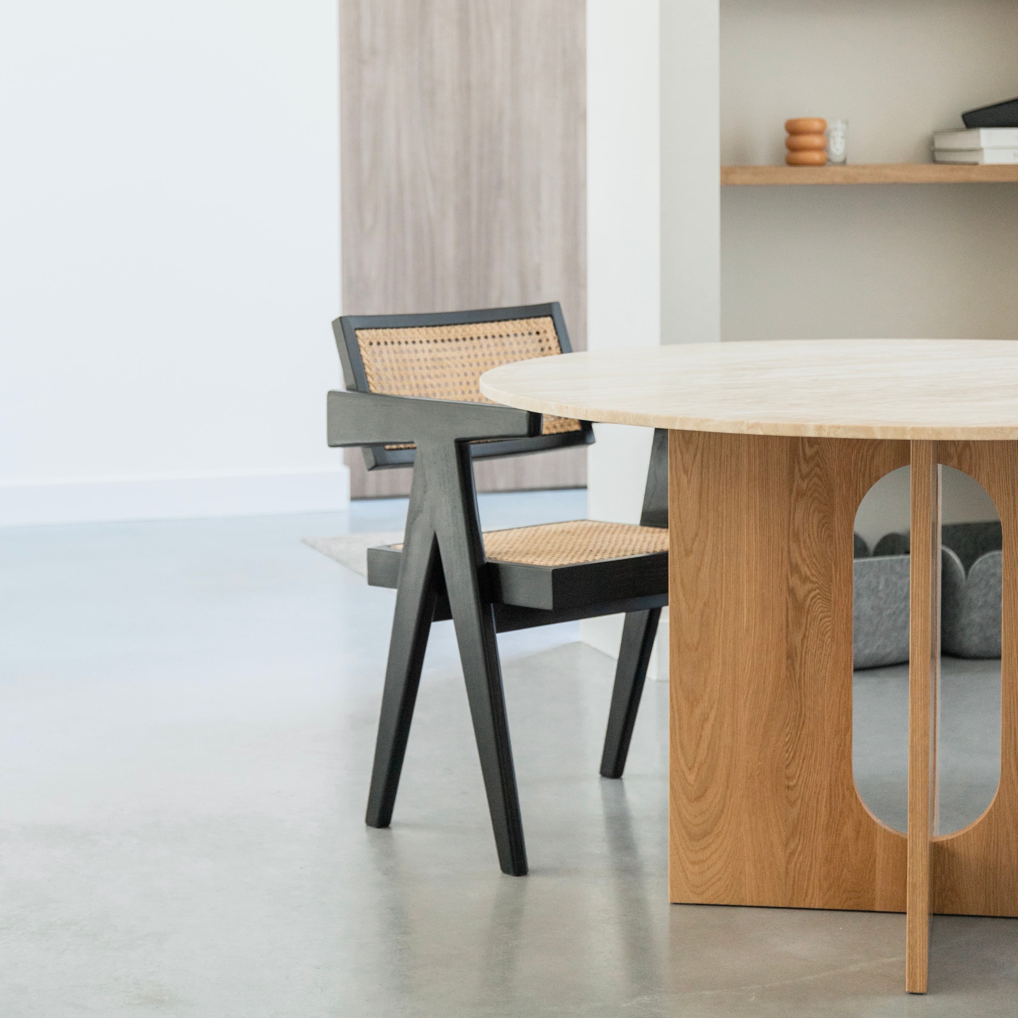 Ronde eettafel Maru - Marmer & licht eiken