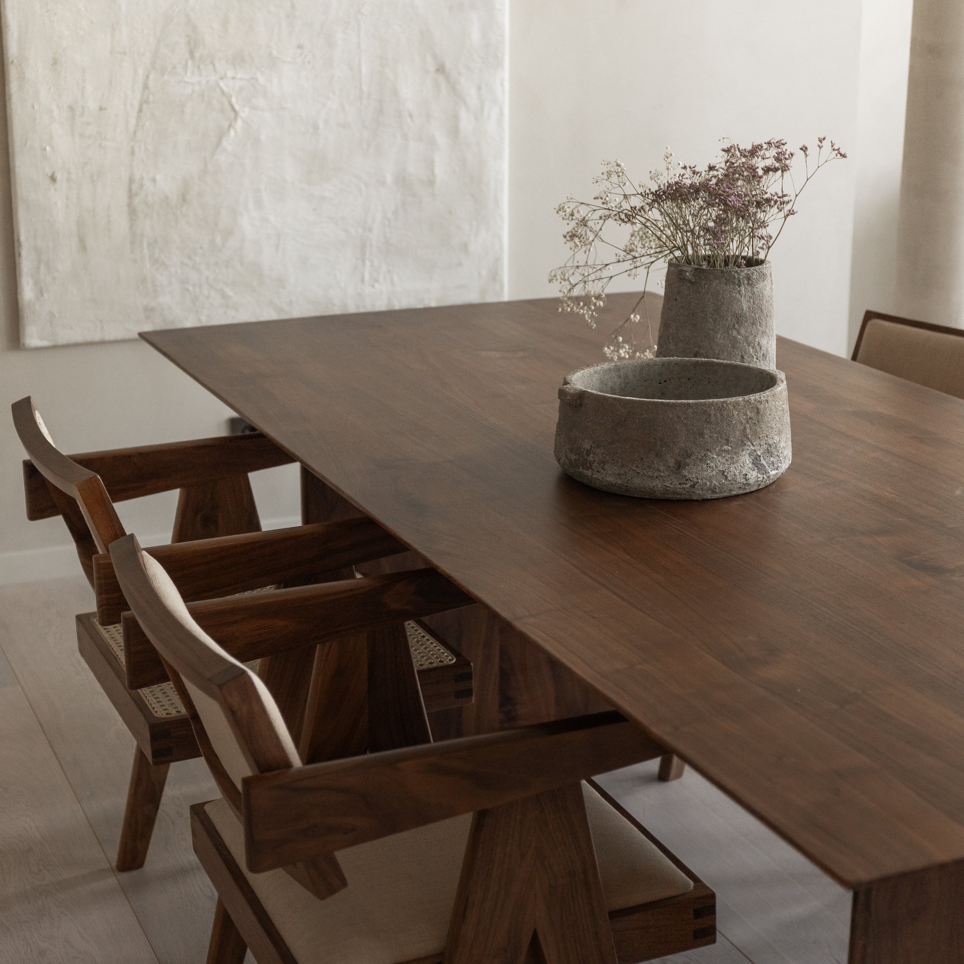 Houten rechthoekige eettafel - Mazu - Notenhout