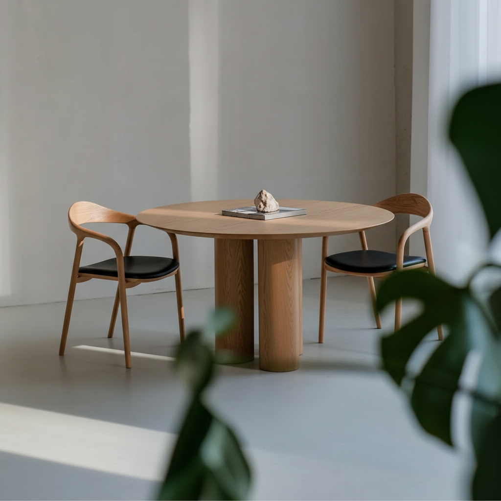 Ronde houten eettafel - Kozu - Licht eiken