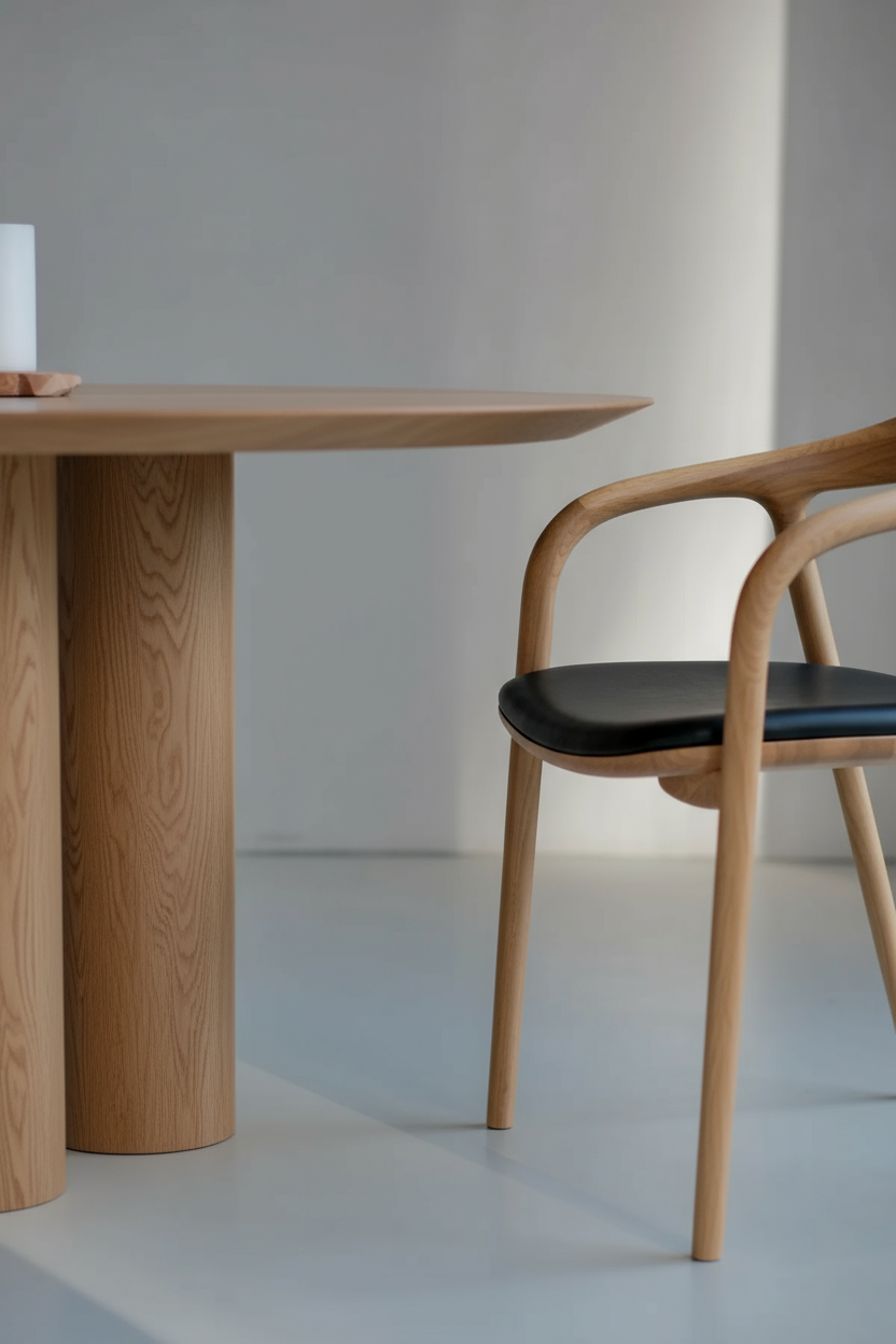 Ronde houten eettafel - Kozu - Licht eiken