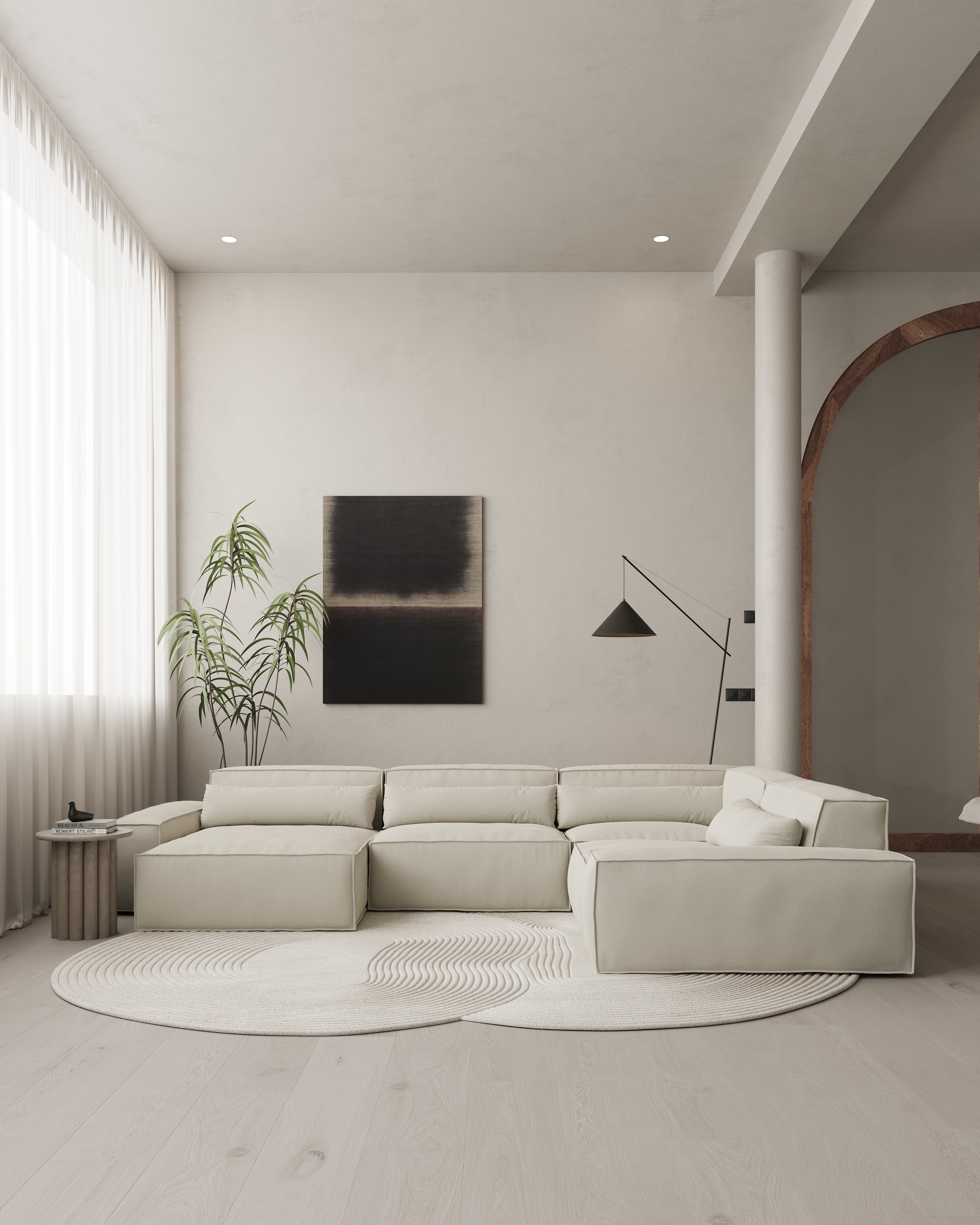 Modulaire Loungebank Malin - 4 zits met L-hoekstuk rechts