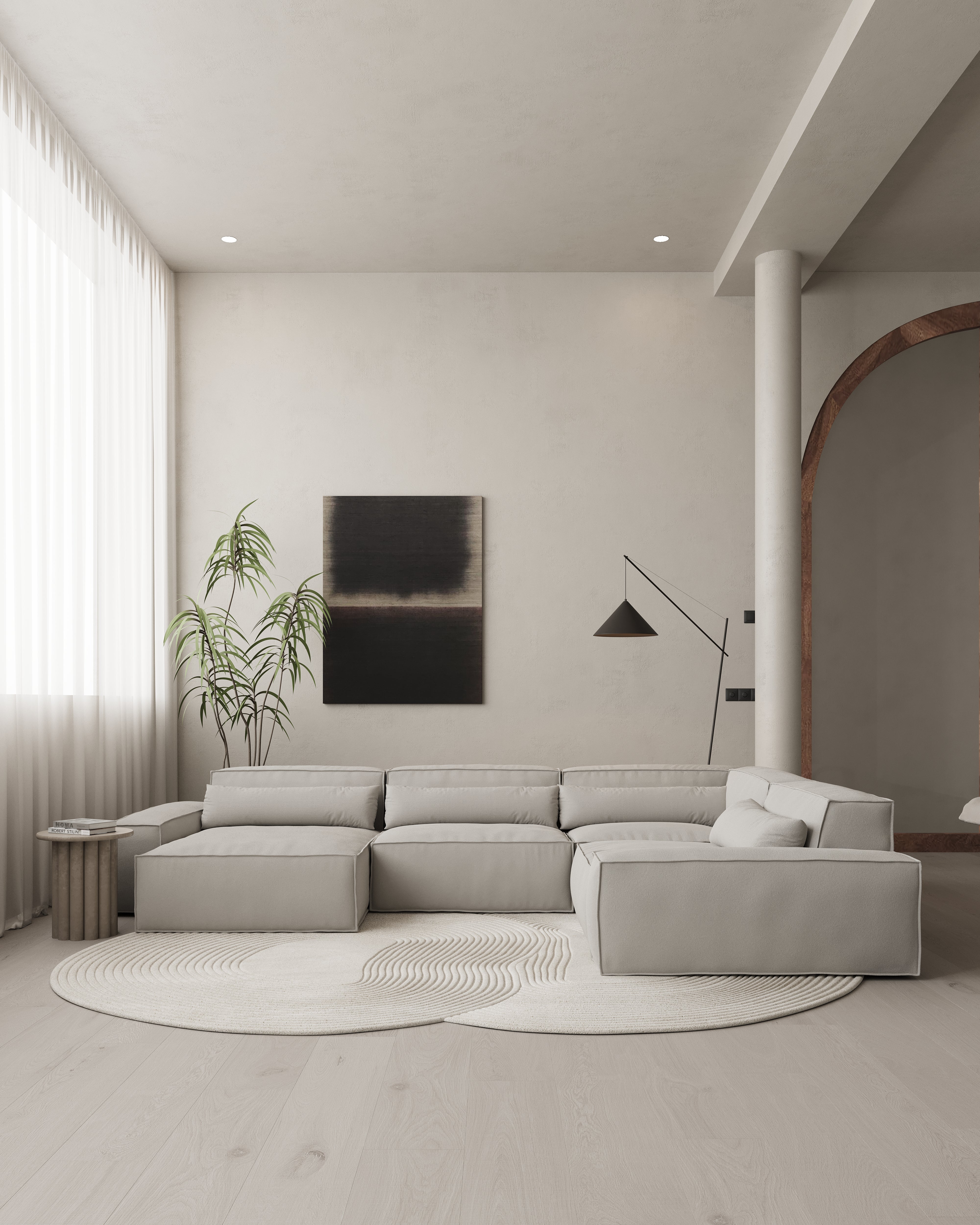 Modulaire Loungebank Malin - 4 zits met L-hoekstuk rechts