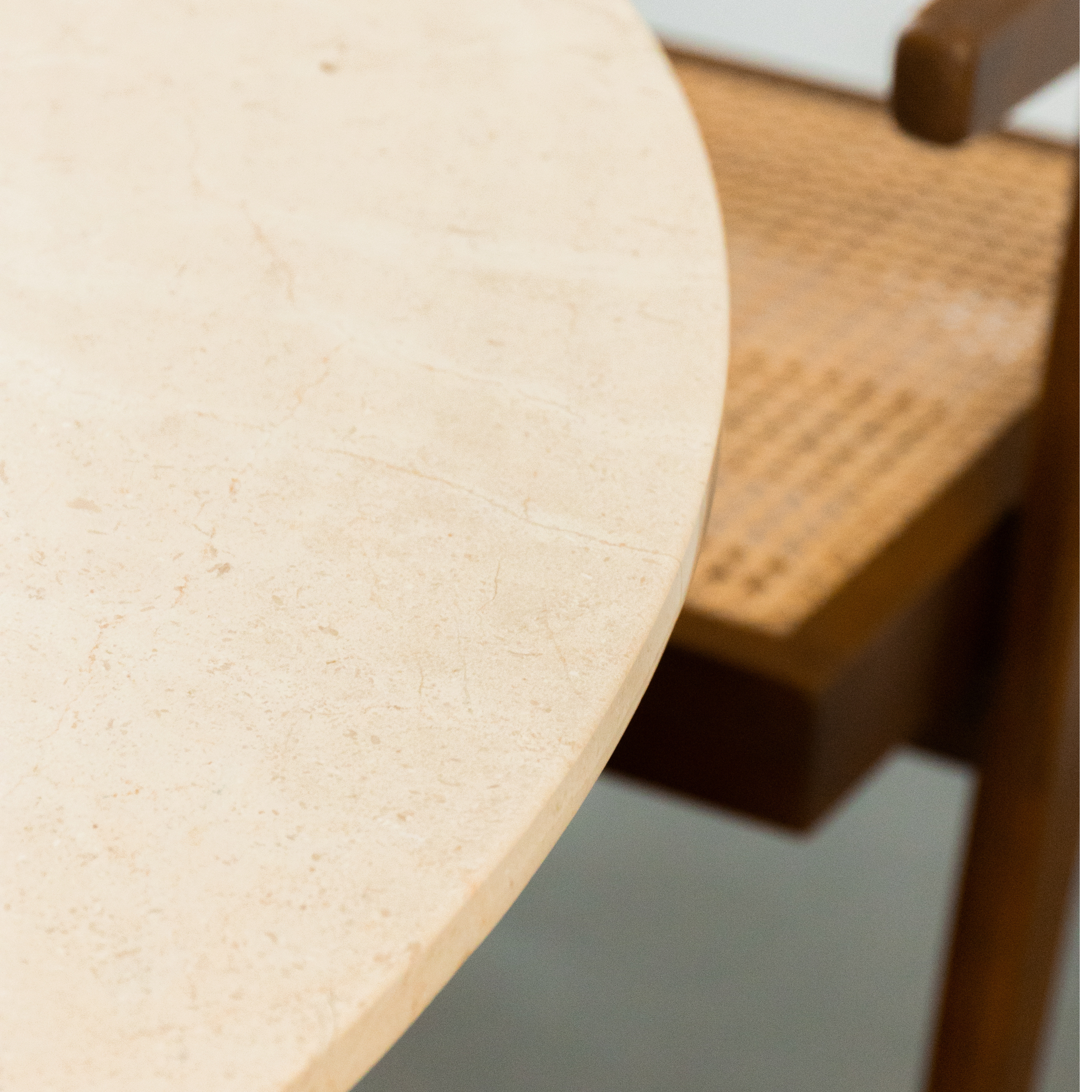 Ronde eettafel Maru 120cm - Marmer & bruin eiken