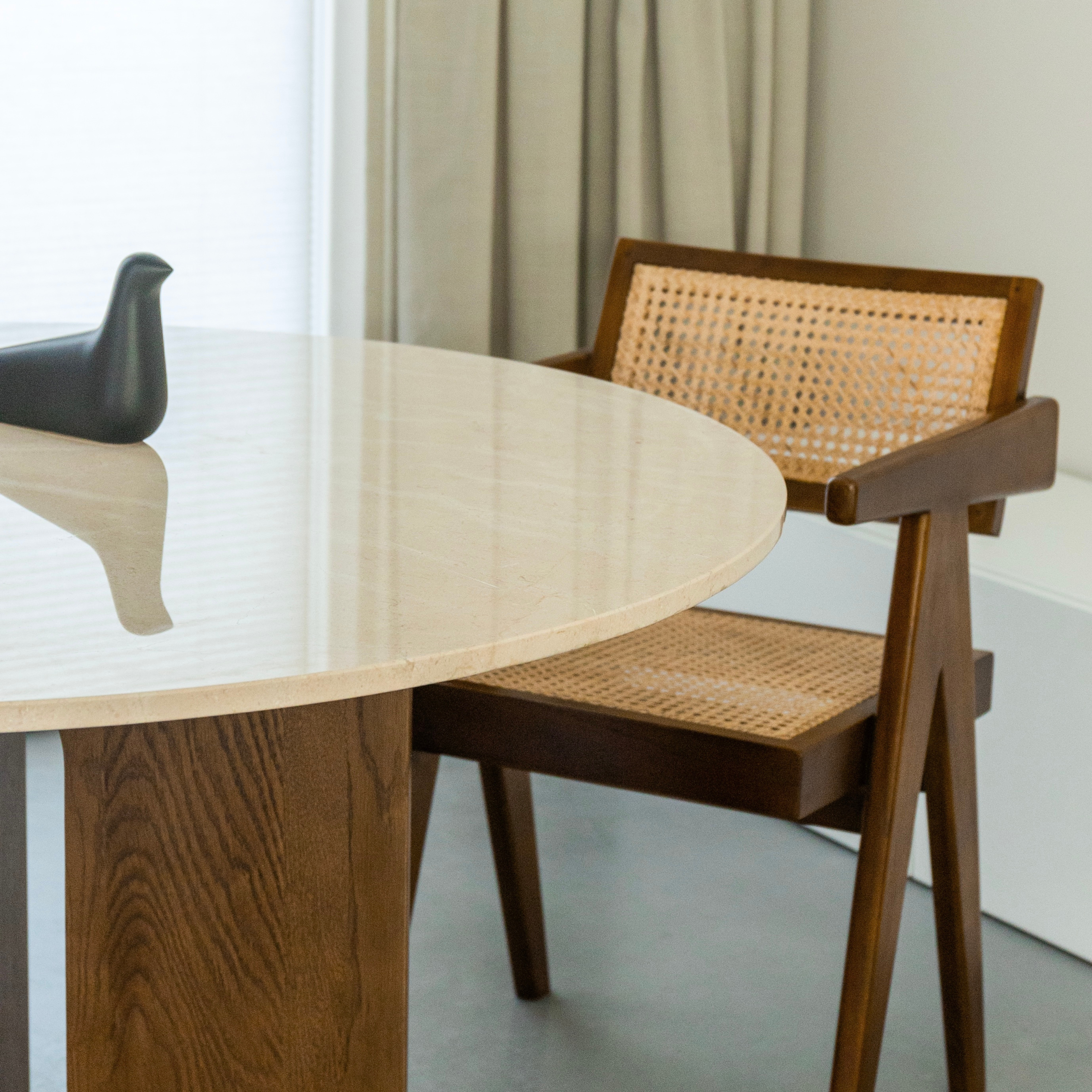 Ronde eettafel Maru 120cm - Marmer & bruin eiken