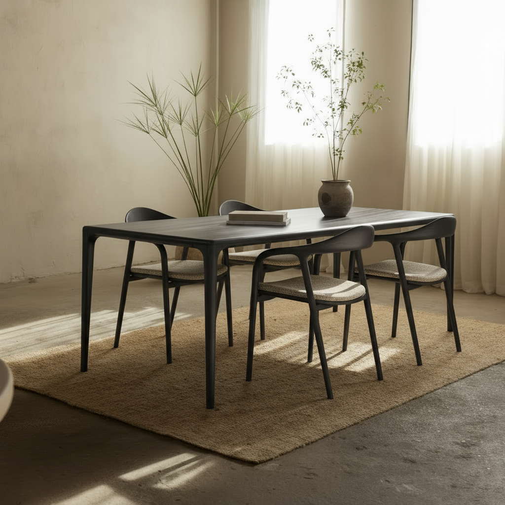 Houten rechthoekige eettafel - Mizo - Zwart eiken