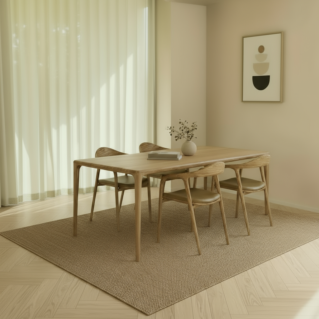 Houten rechthoekige eettafel - Mizo - Licht eiken