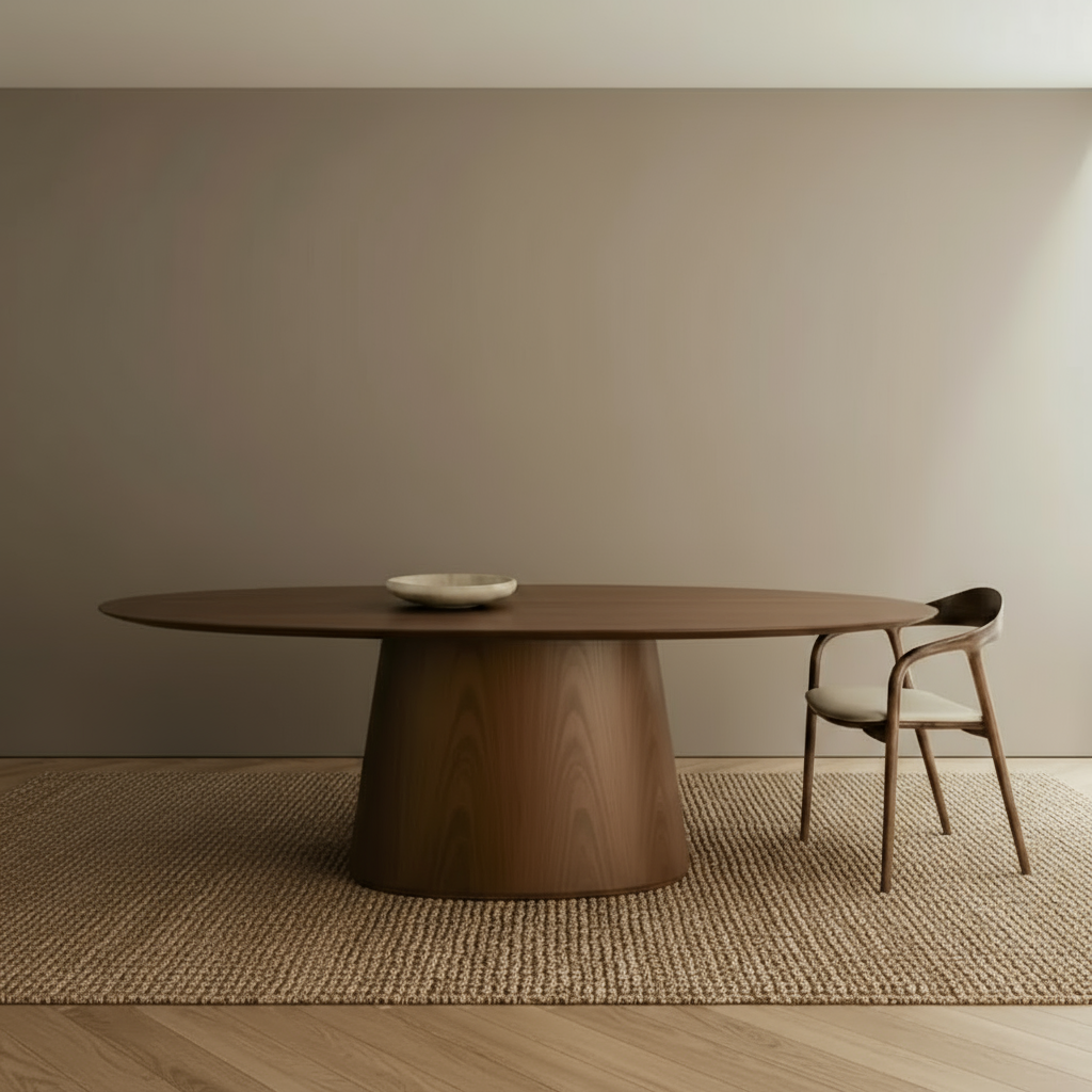 Houten ovale eettafel - Oqone - Walnoot hout