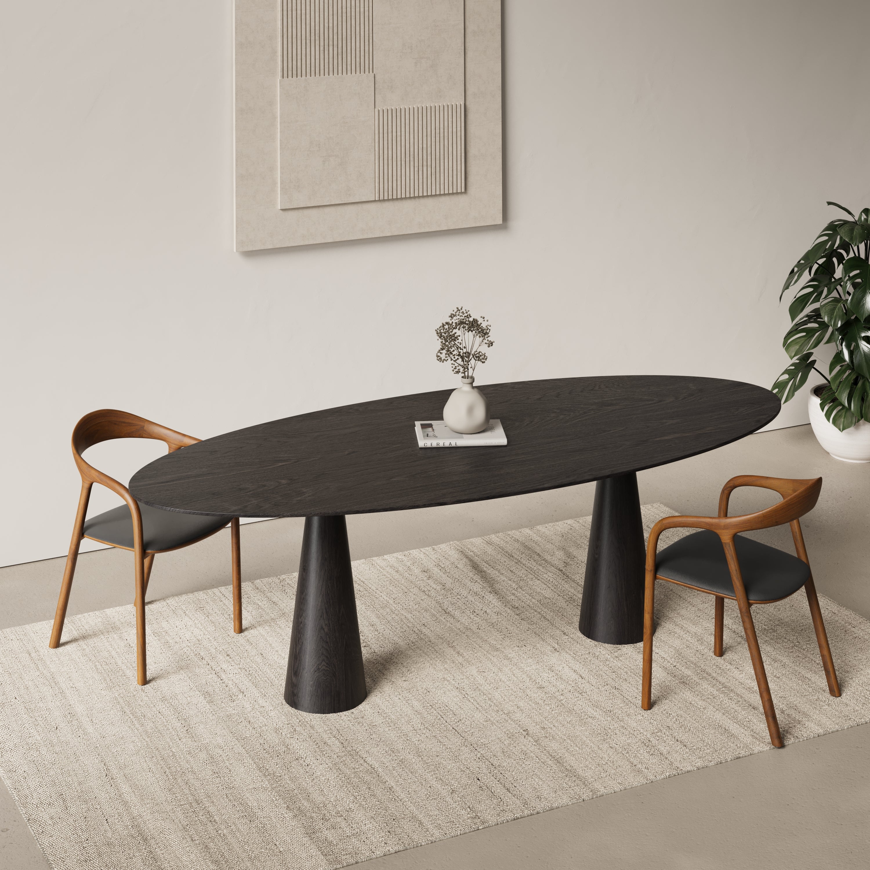 Houten ovale eettafel - Uqone