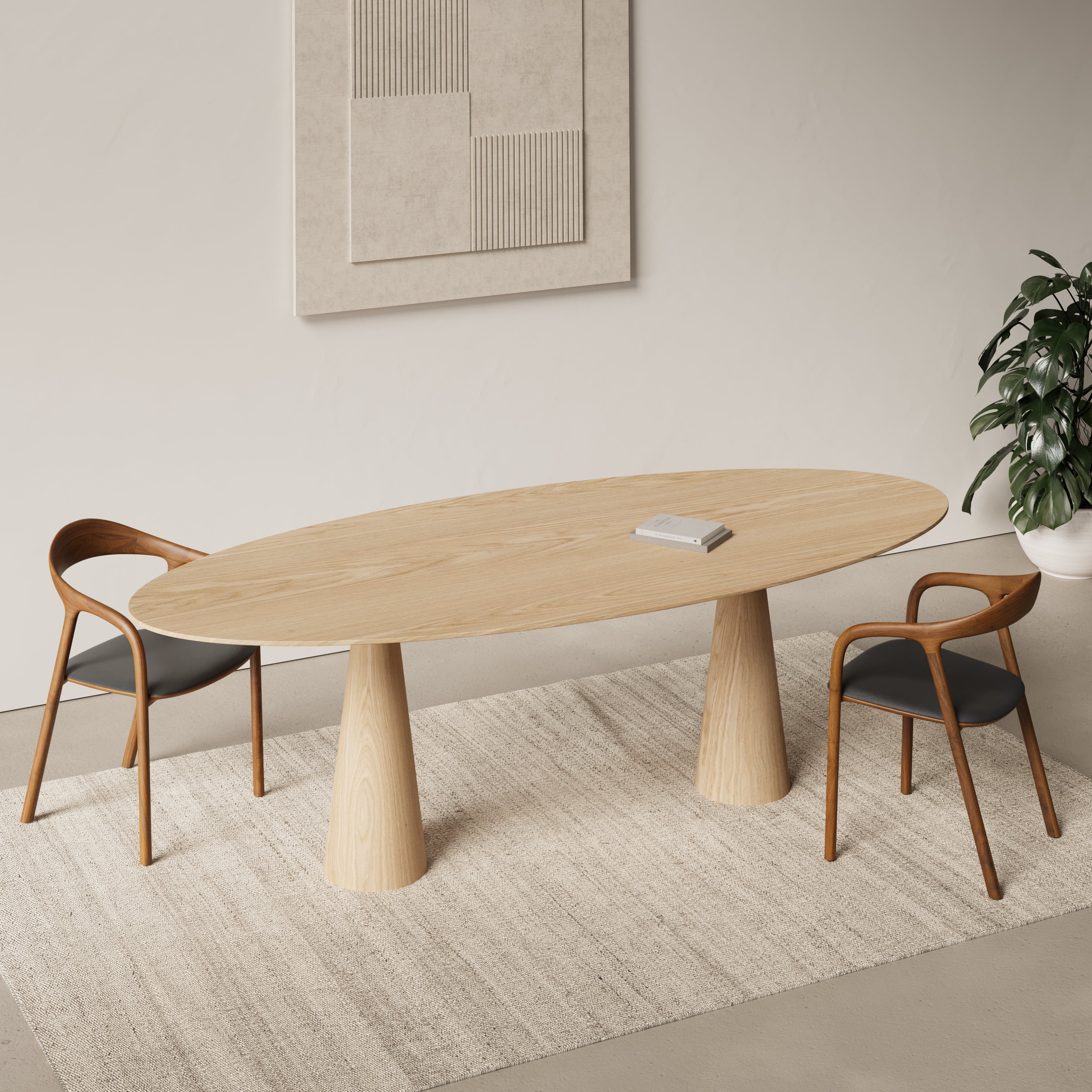 Houten ovale eettafel - Uqone