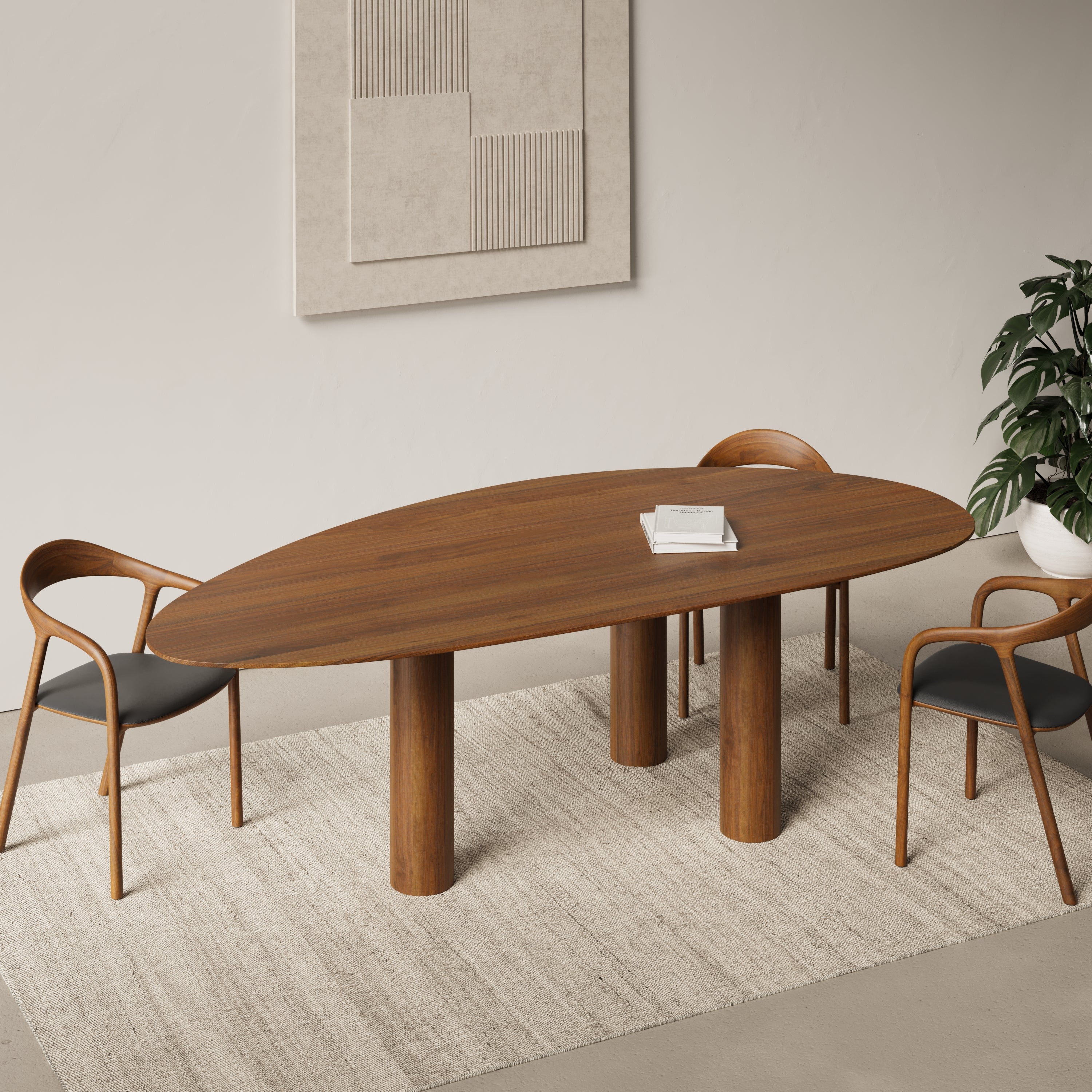 Houten Kiezelvormige eettafel - Pebble