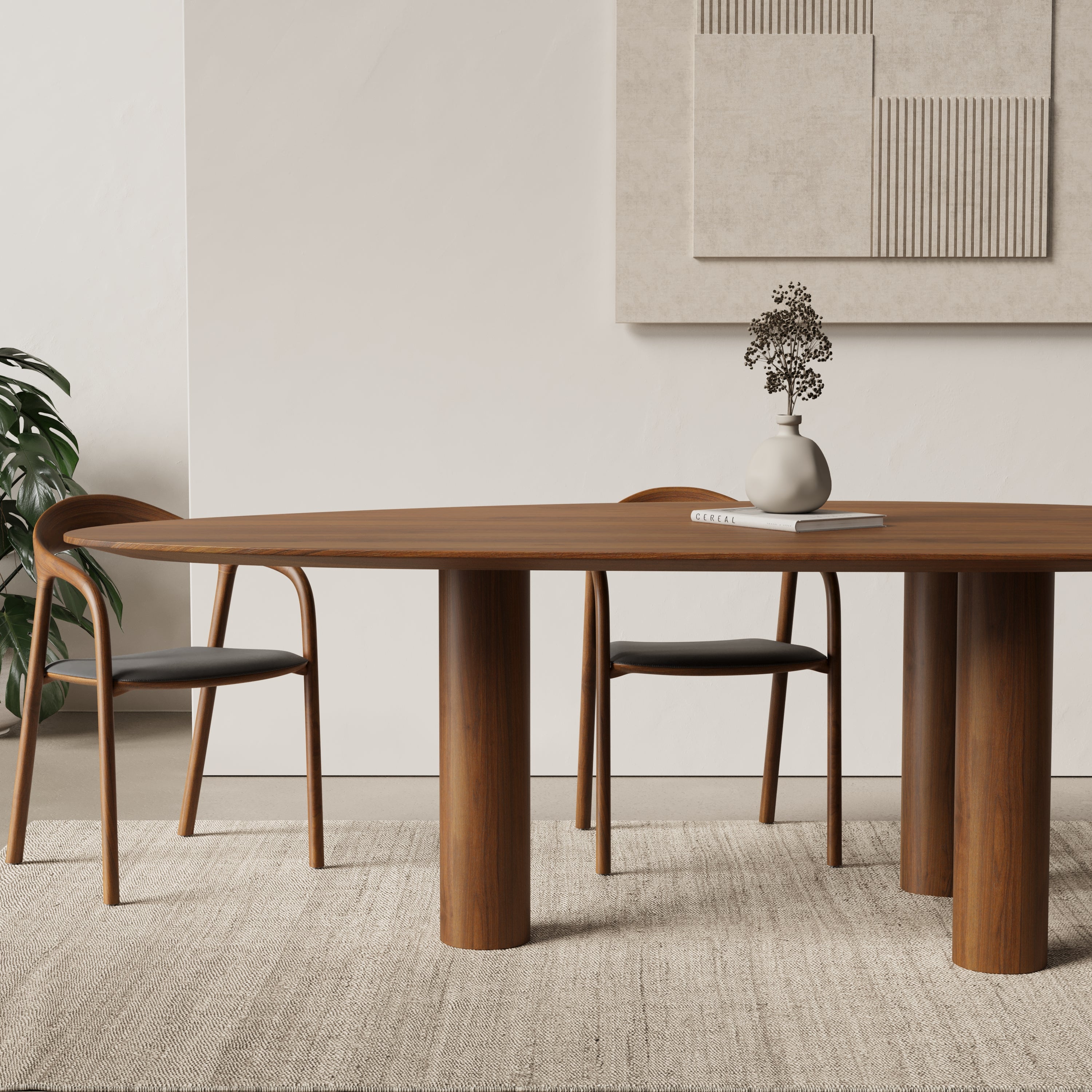 Houten Kiezelvormige eettafel - Pebble