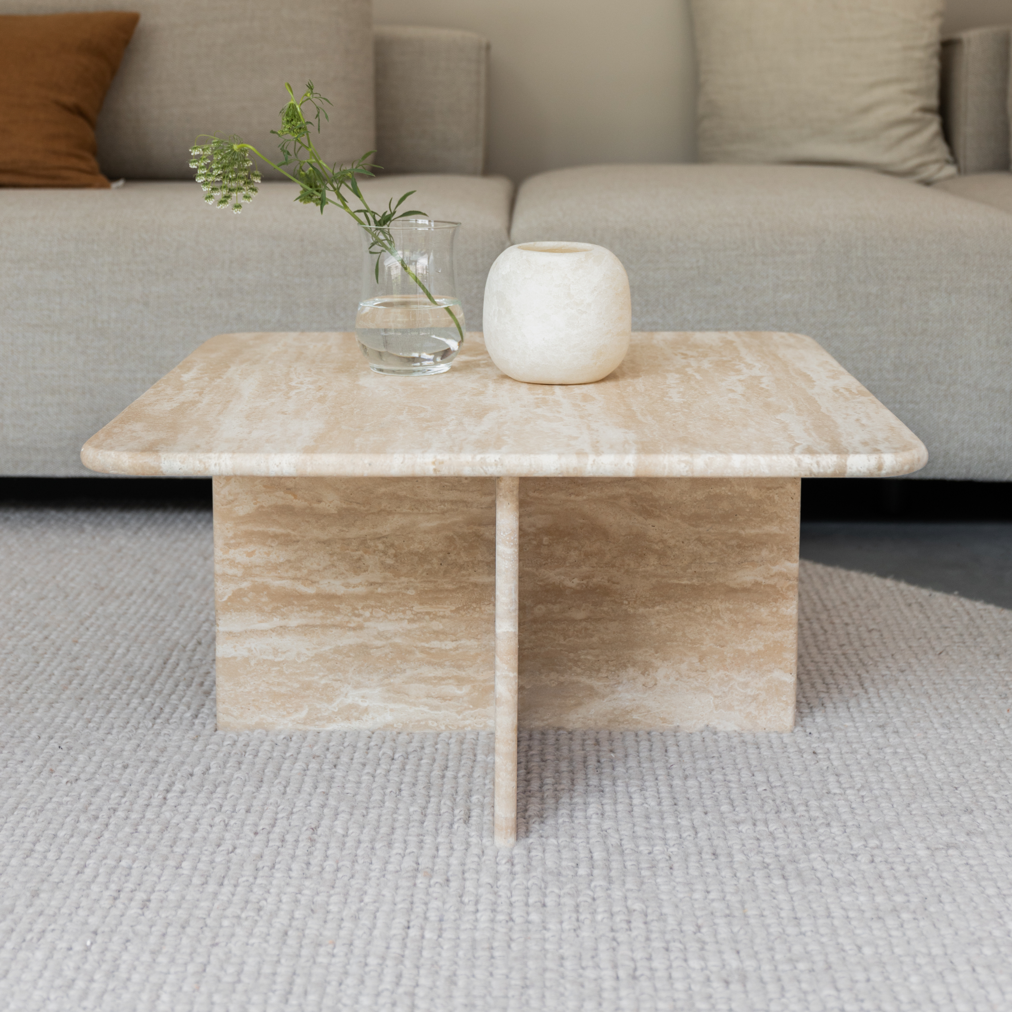 Marmeren salontafel Djo - Travertin