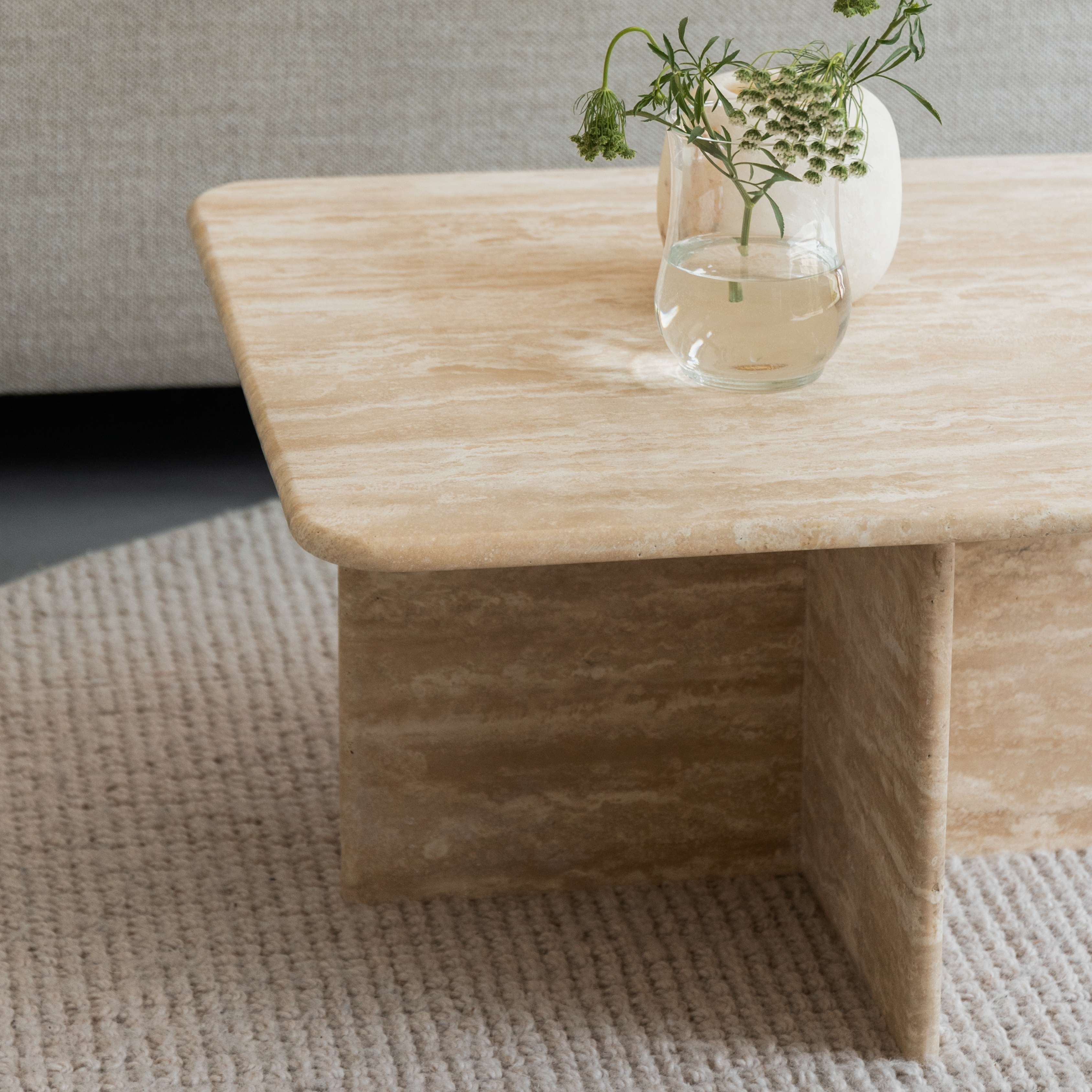 Marmeren salontafel Djo - Travertin