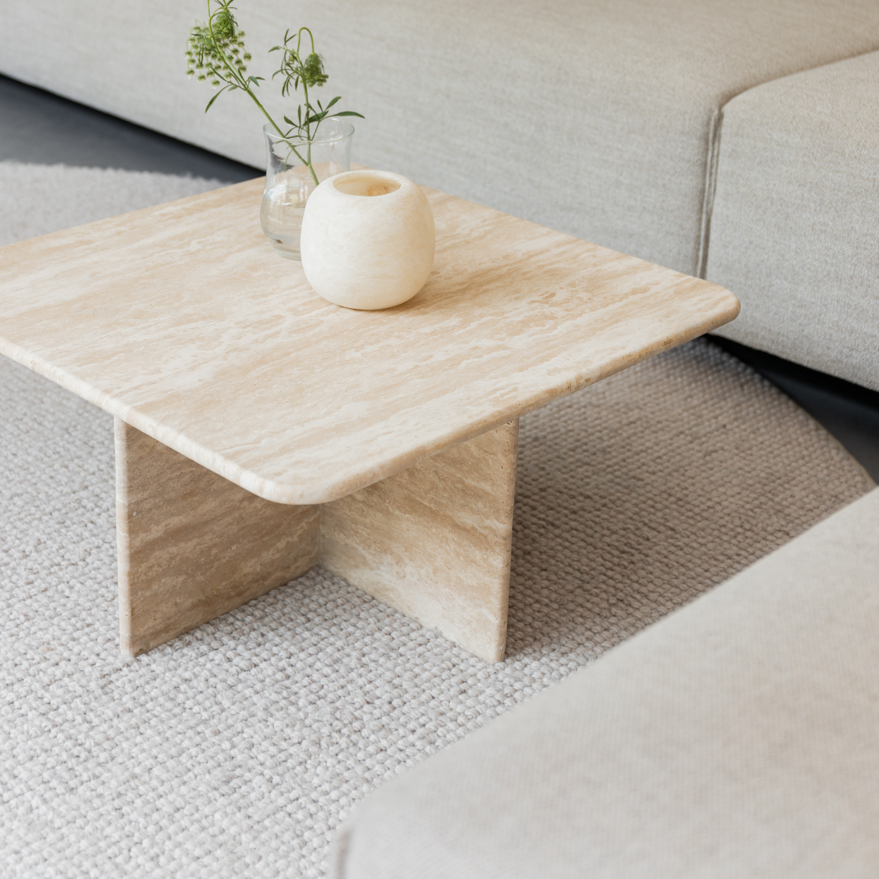 Marmeren salontafel Djo - Travertin