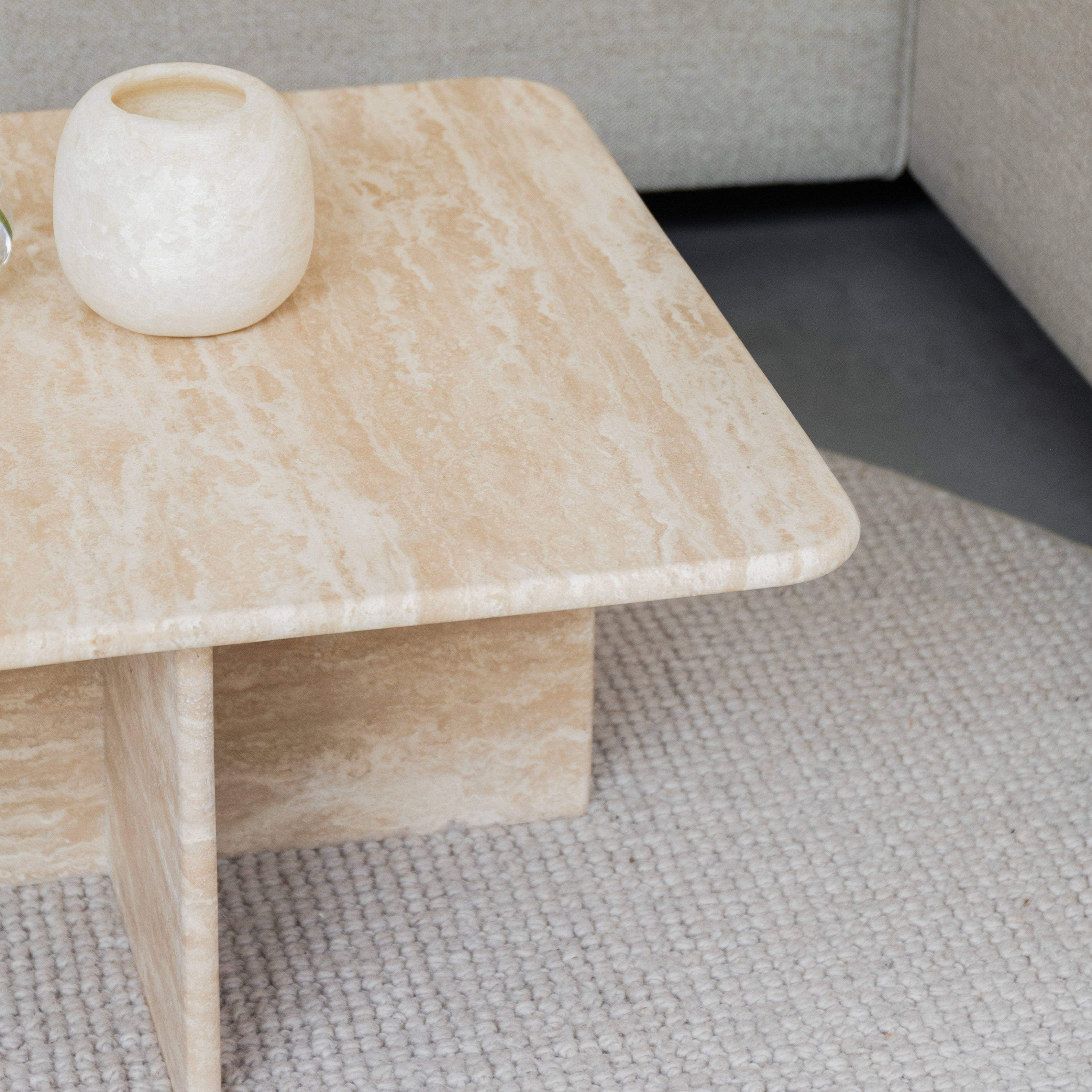 Marmeren salontafel Djo - Travertin