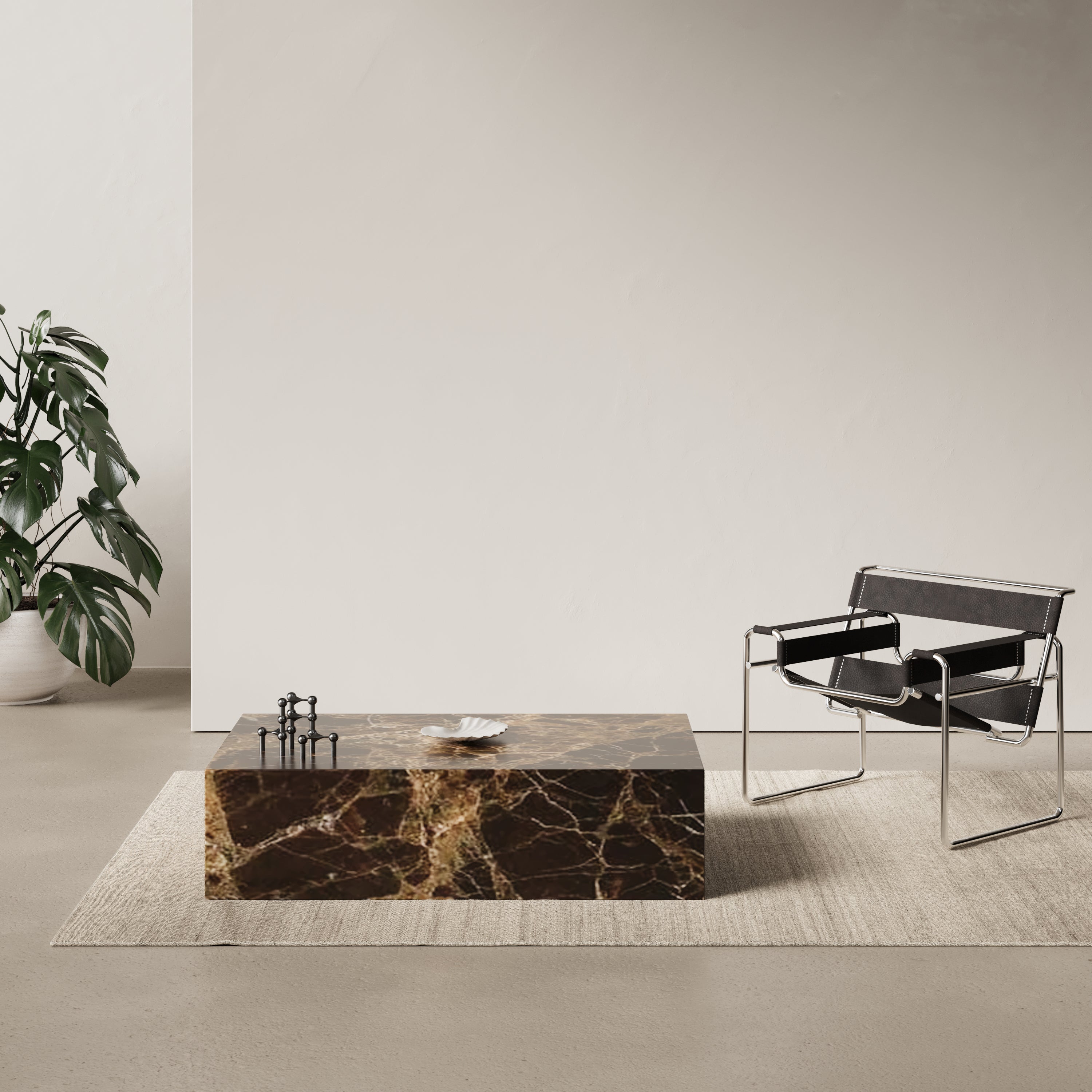 Marmeren salontafel blok - Rechthoekig