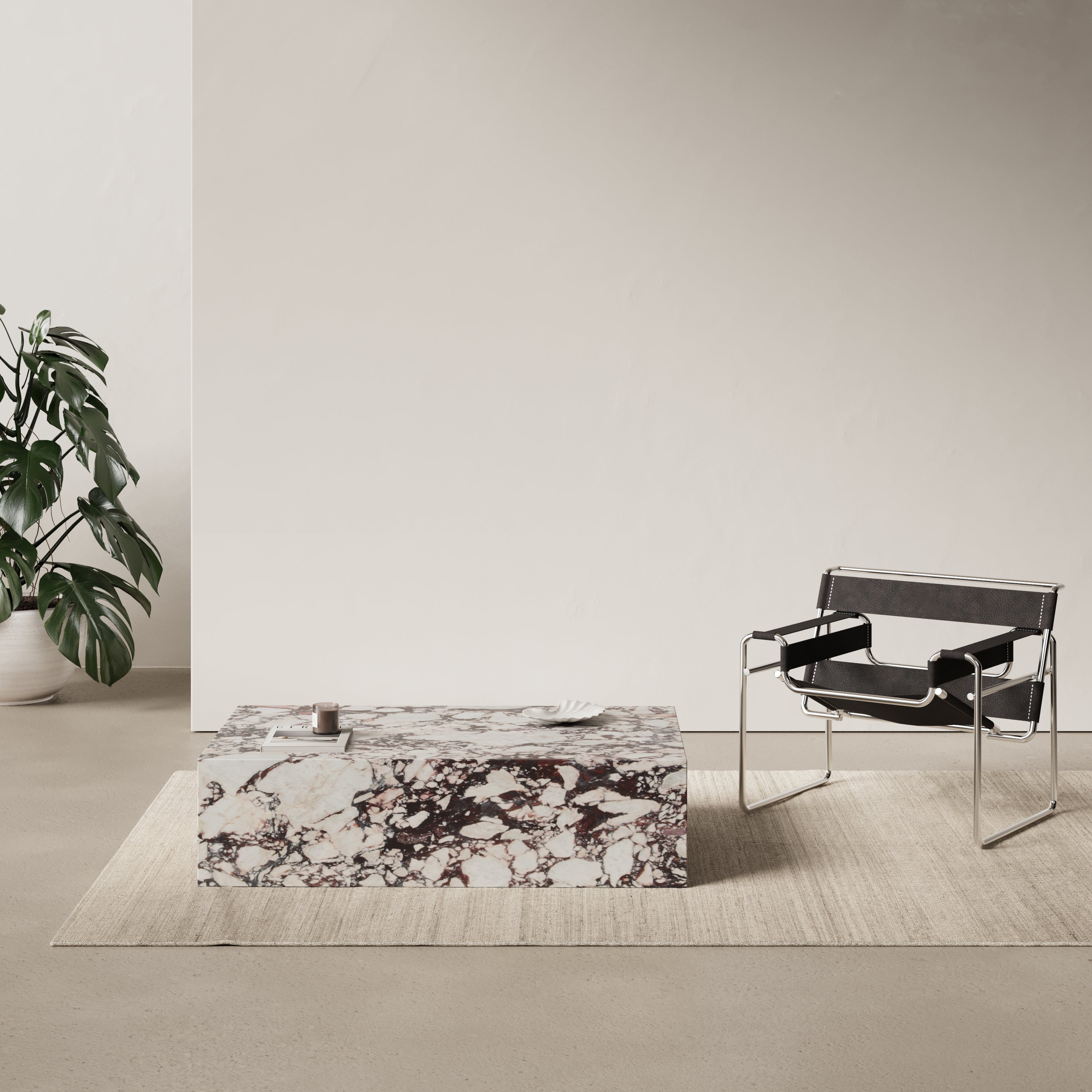 Marmeren salontafel blok - Rechthoekig