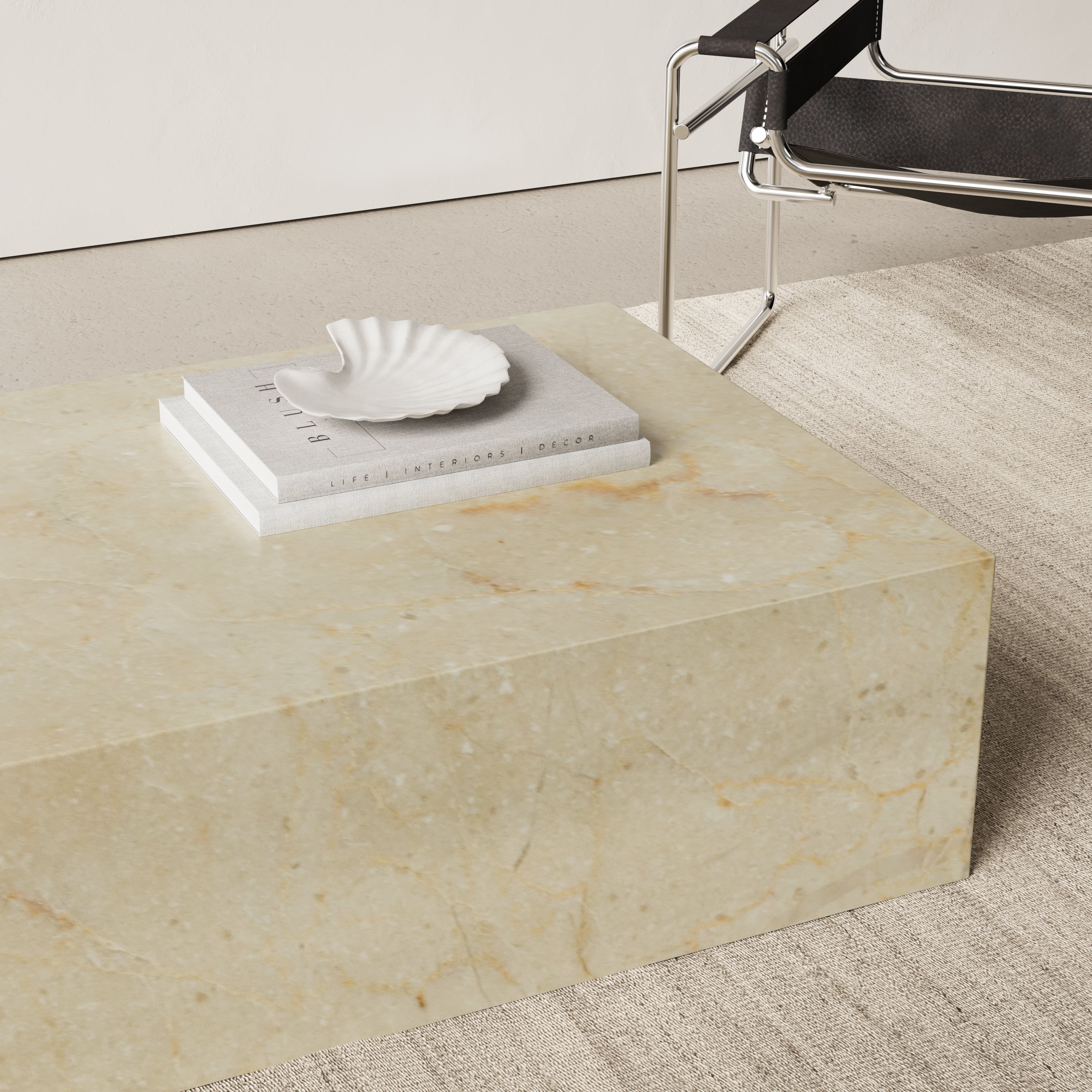 Marmeren salontafel blok - Crema marfil