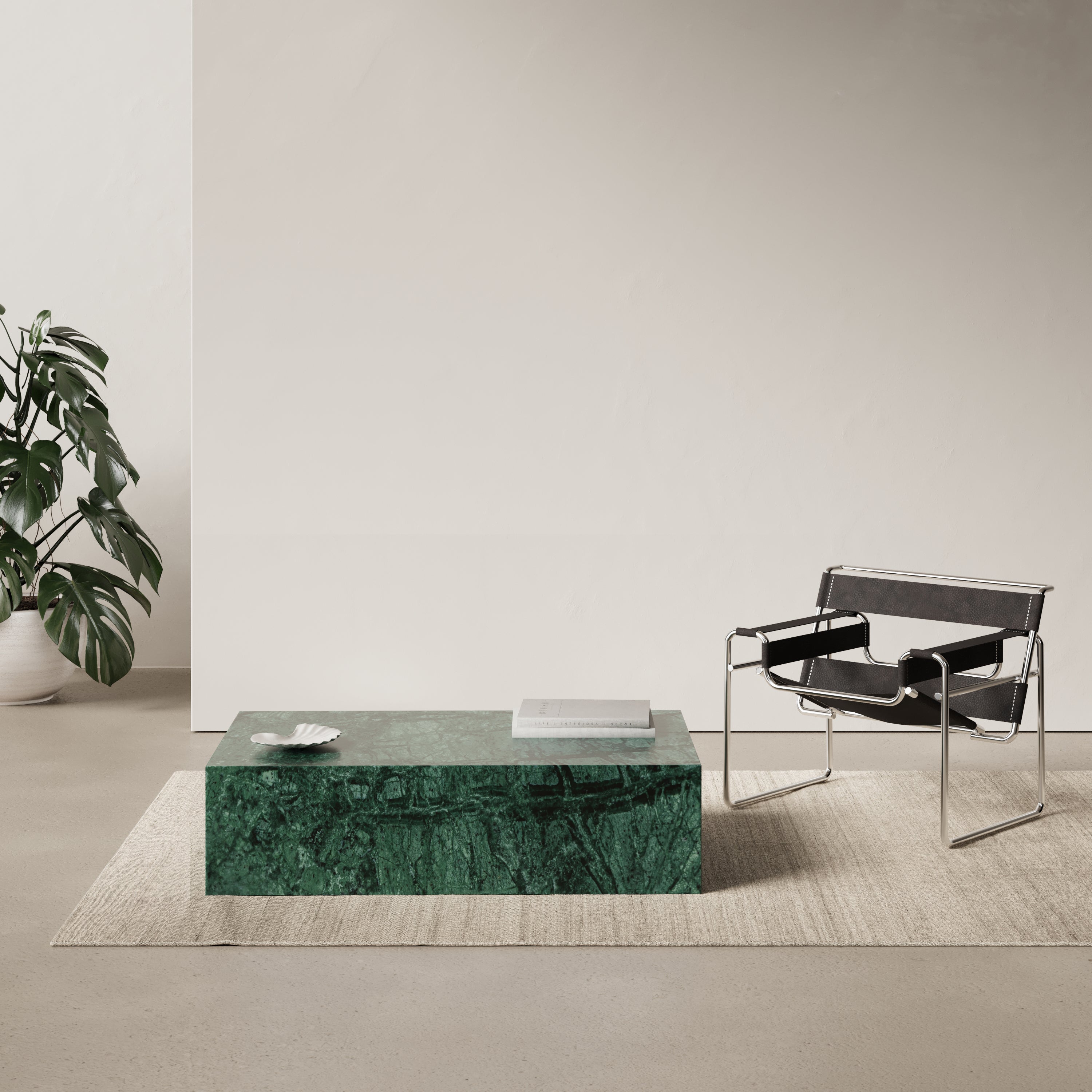 Marmeren salontafel blok - Rechthoekig