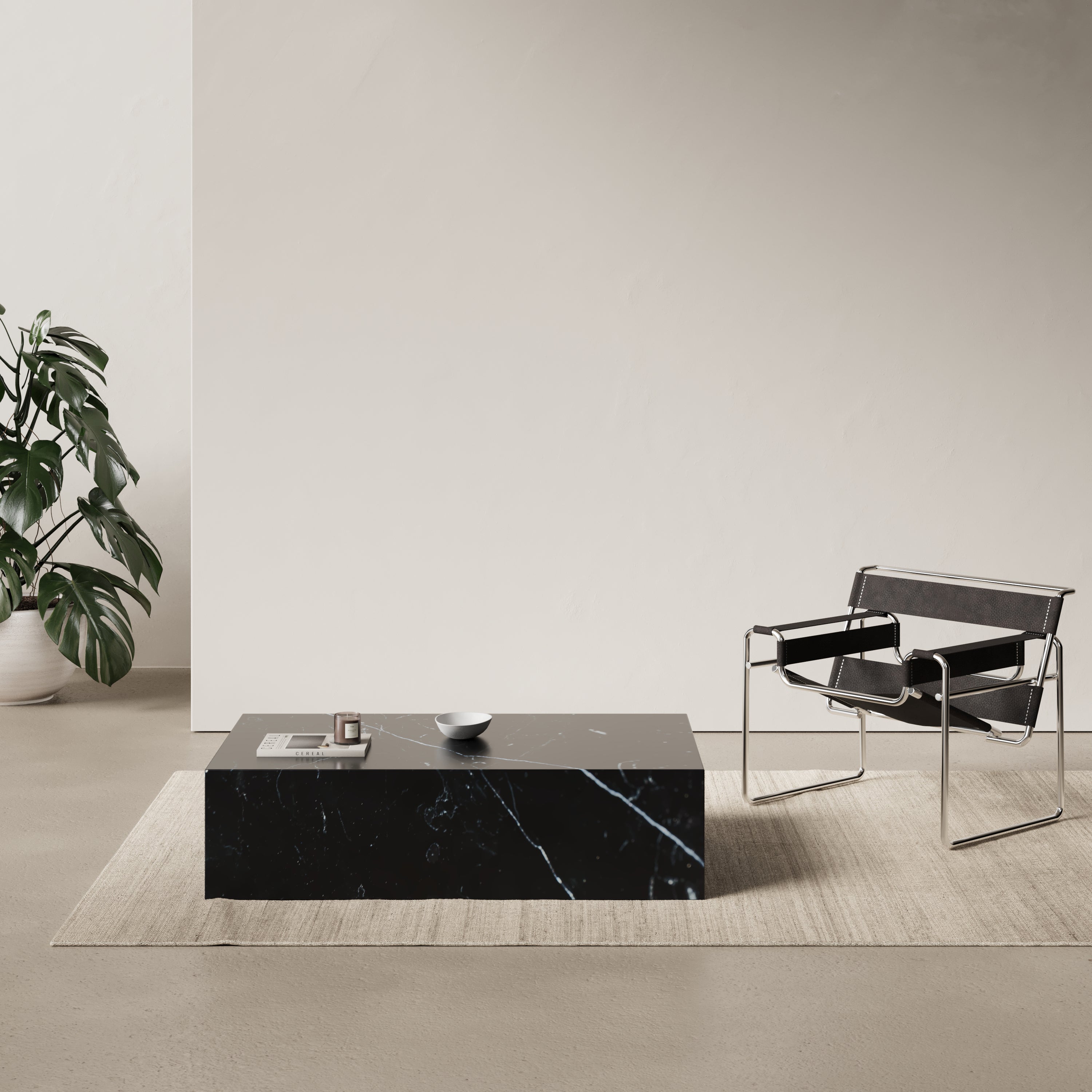 Marmeren salontafel blok - Nero Marquina