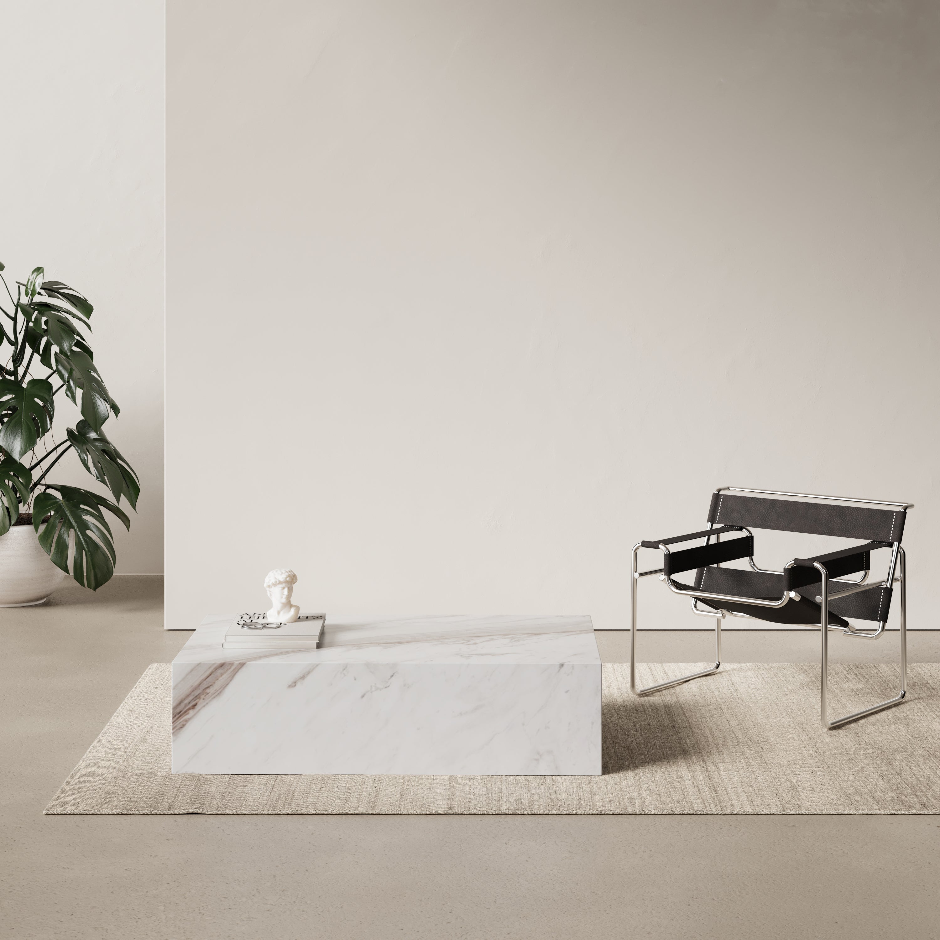 Marmeren salontafel blok - Rechthoekig