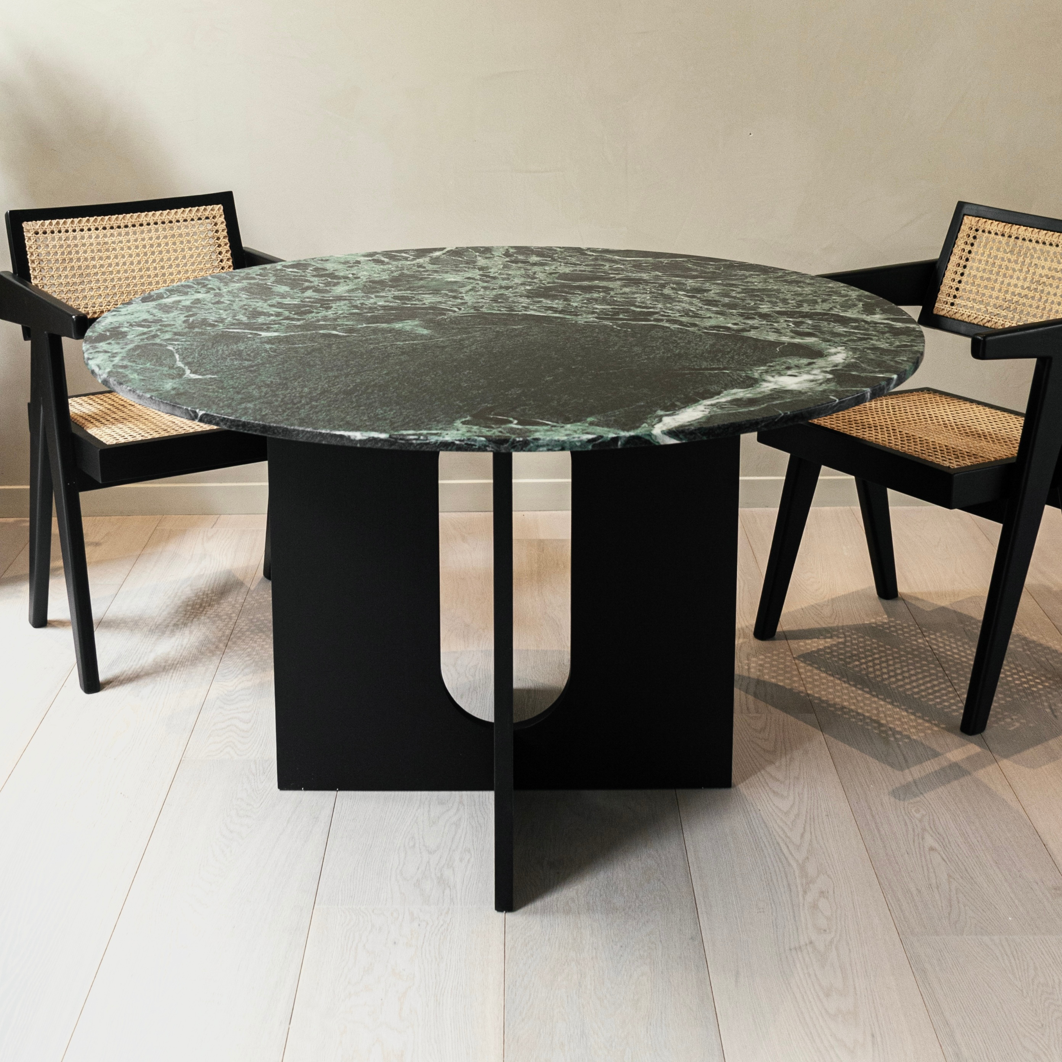 Ronde eettafel Maru - Marmer & zwart eiken