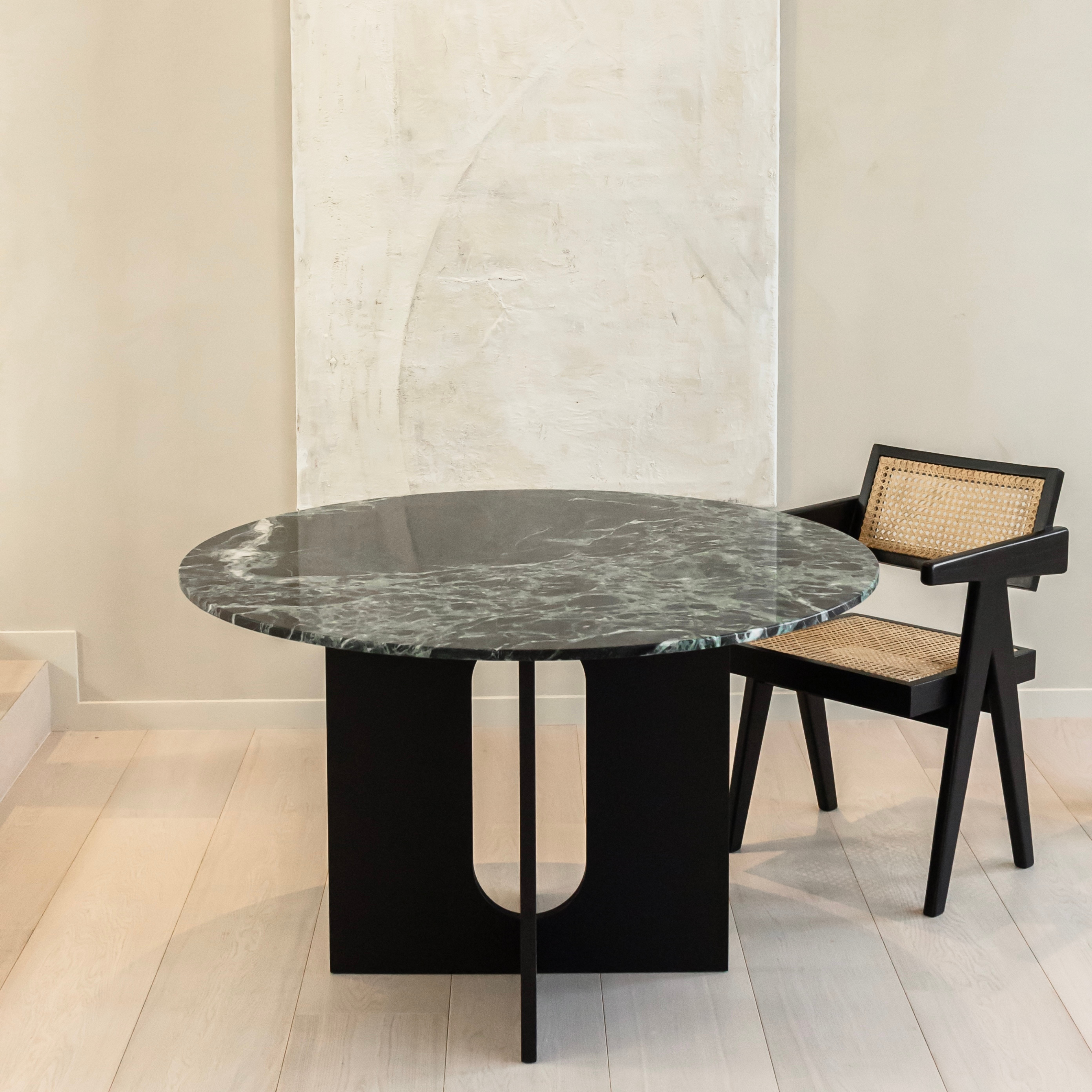 Ronde eettafel Maru 120cm - Marmer & zwart eiken