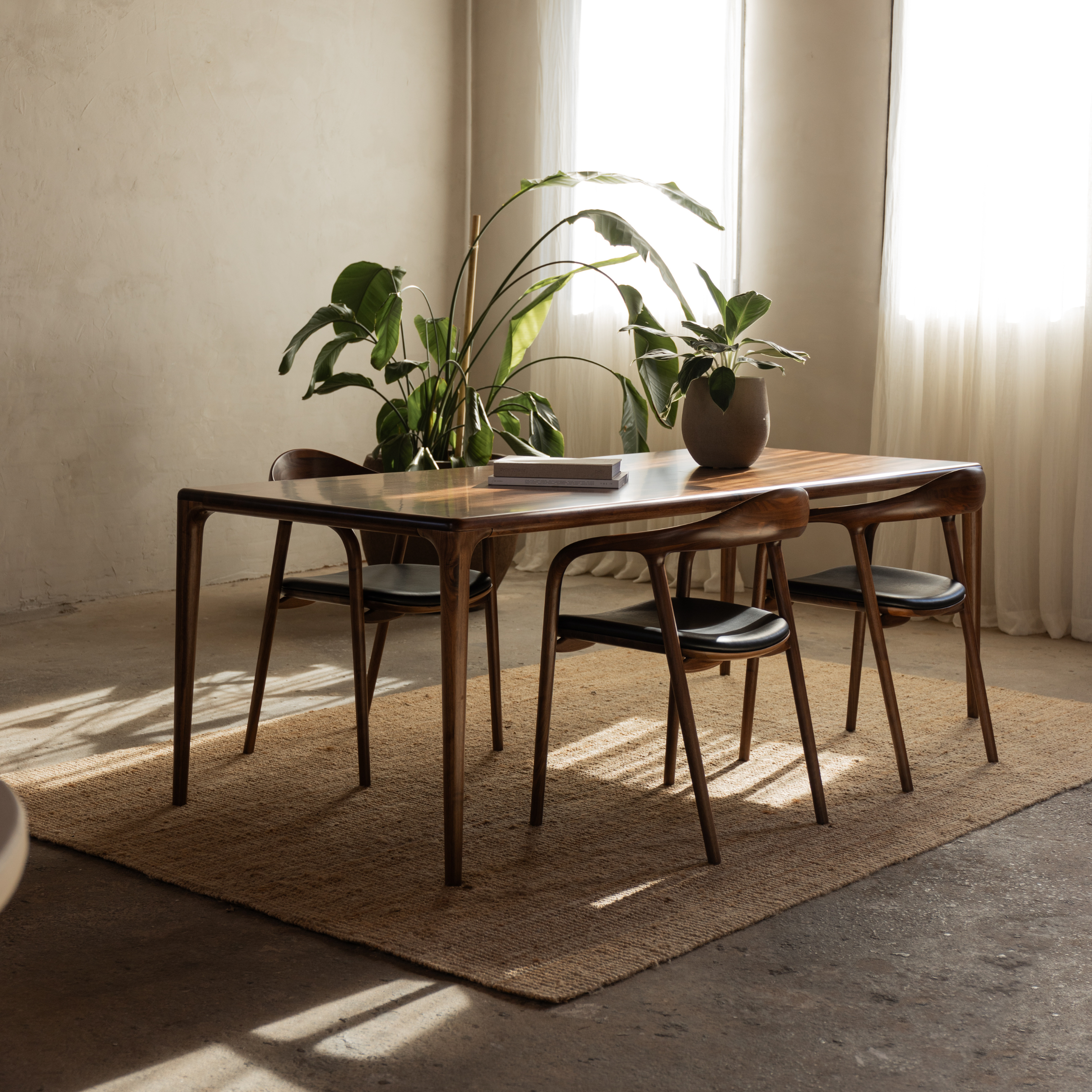 Houten rechthoekige eettafel - Mizo