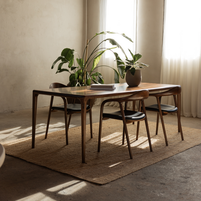 Wooden rectangular dining table - Mizo - Walnut wood