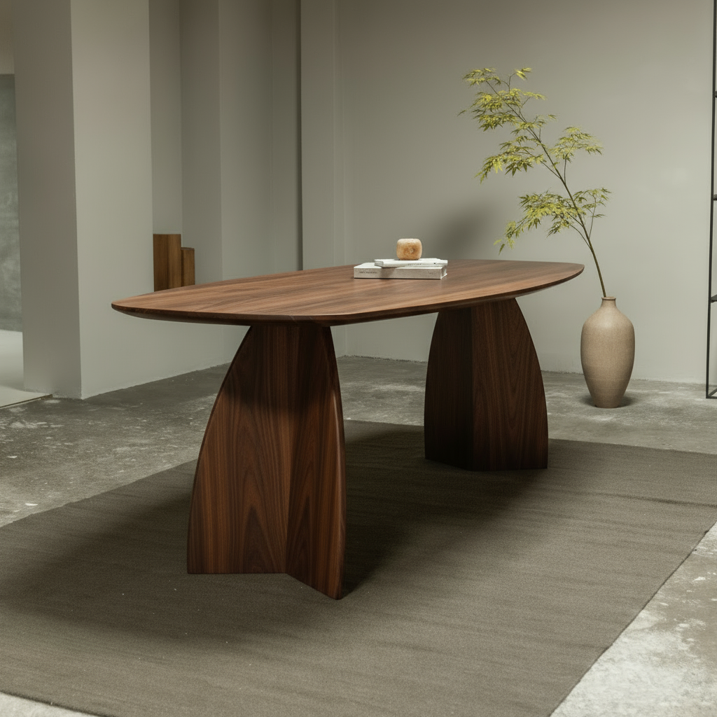 Houten Deens ovale eettafel - Yanique - Notenhout