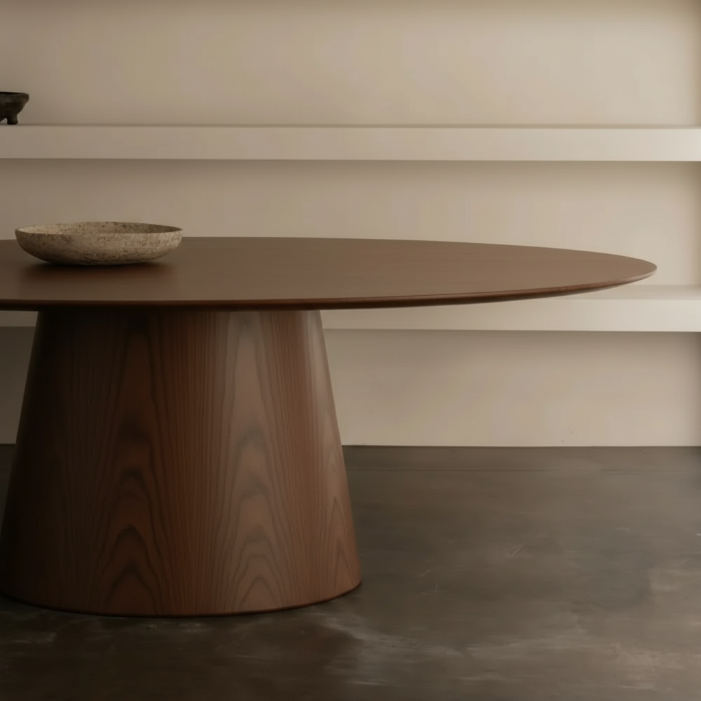 Houten ovale eettafel - Oqone - Walnoot hout