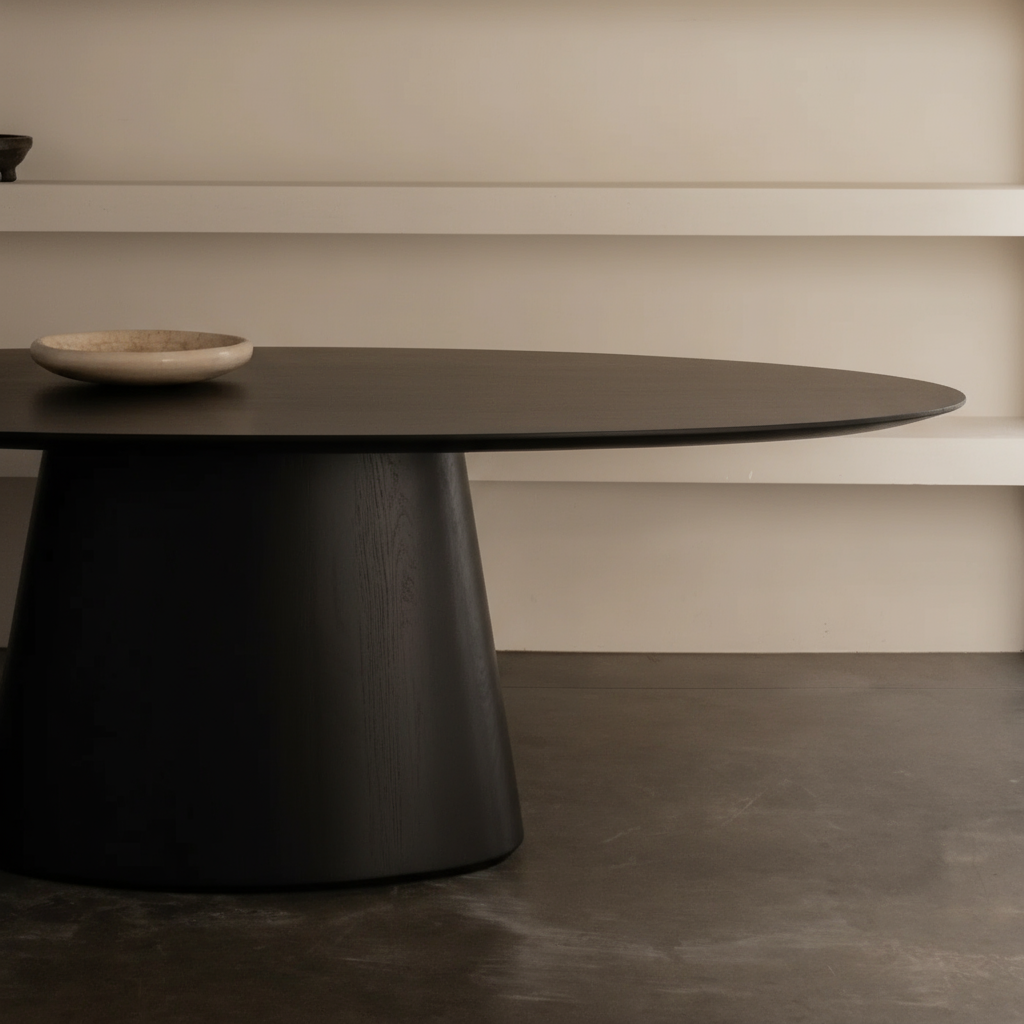 Houten ovale eettafel - Oqone - Zwart eiken