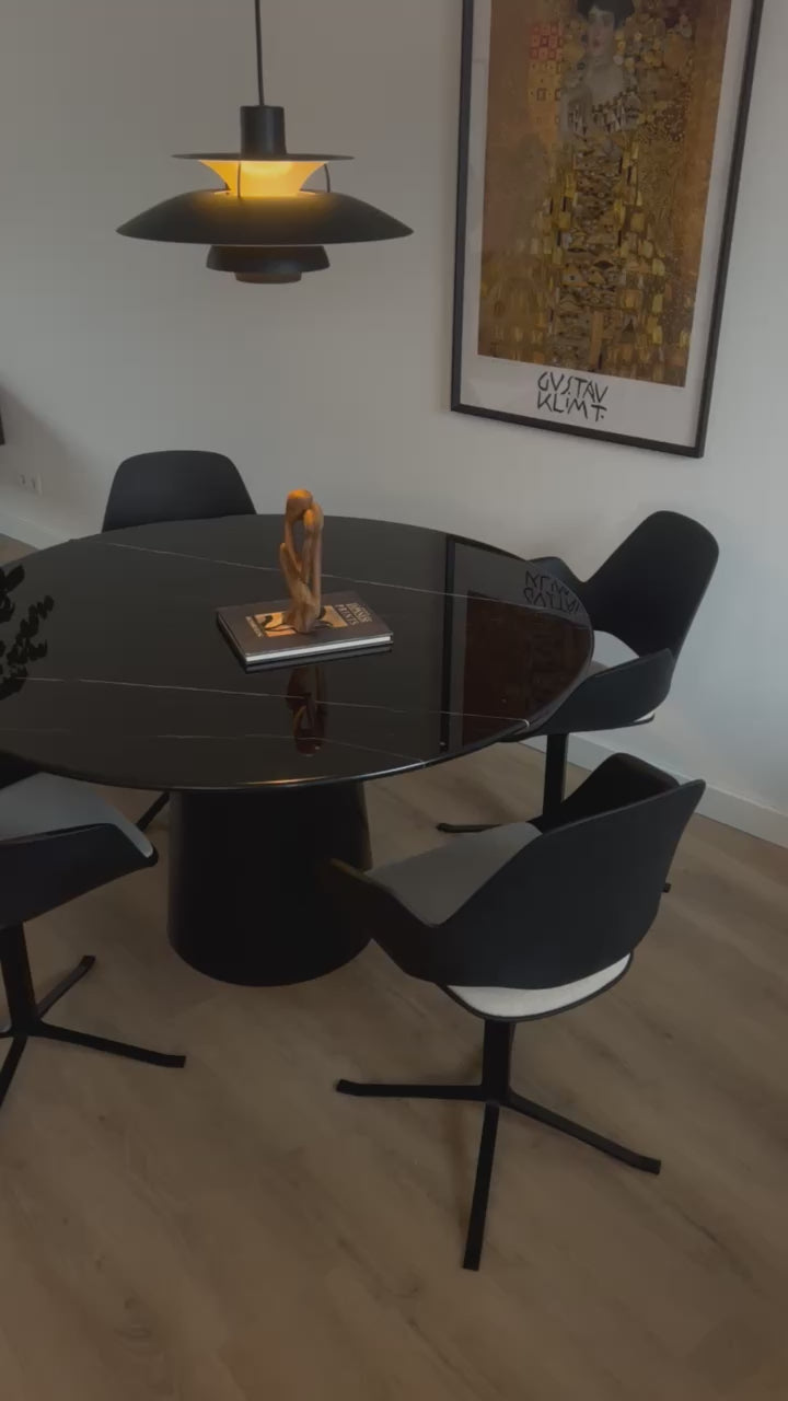 Ronde marmeren eettafel - Cilinder onderstel
