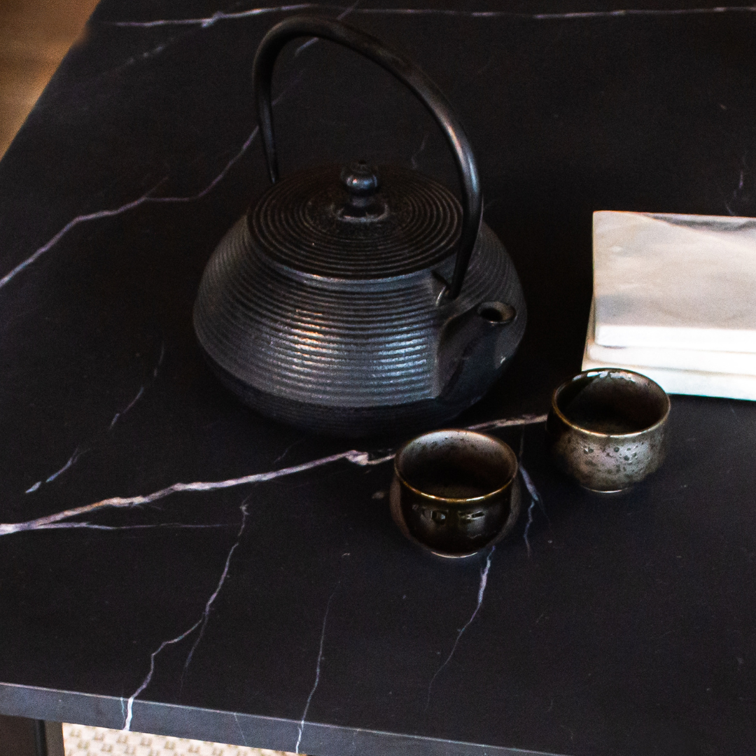 Ronde marmeren eettafel - Roman onderstel